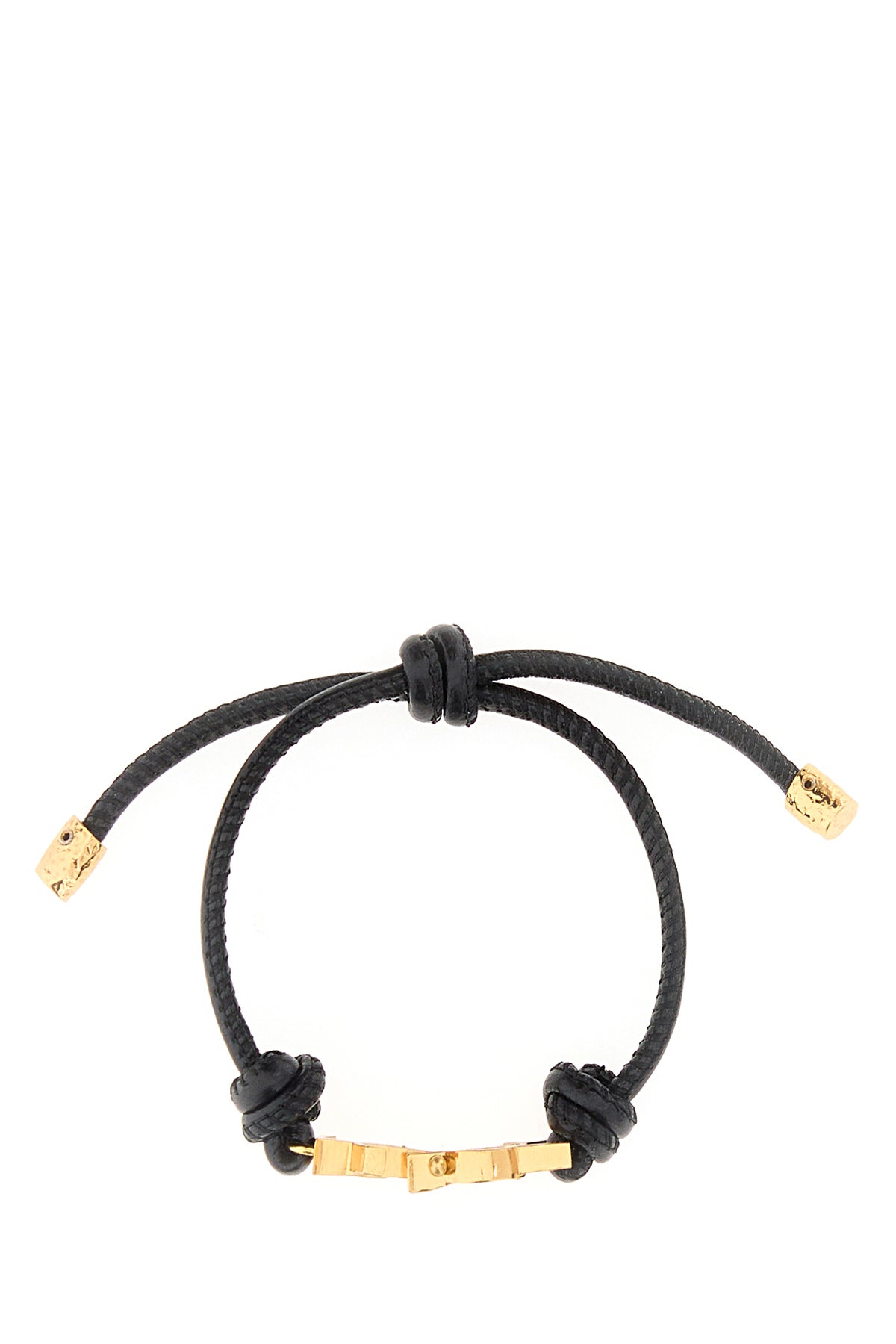 Saint Laurent Bracciale Cassandre in pelle nera