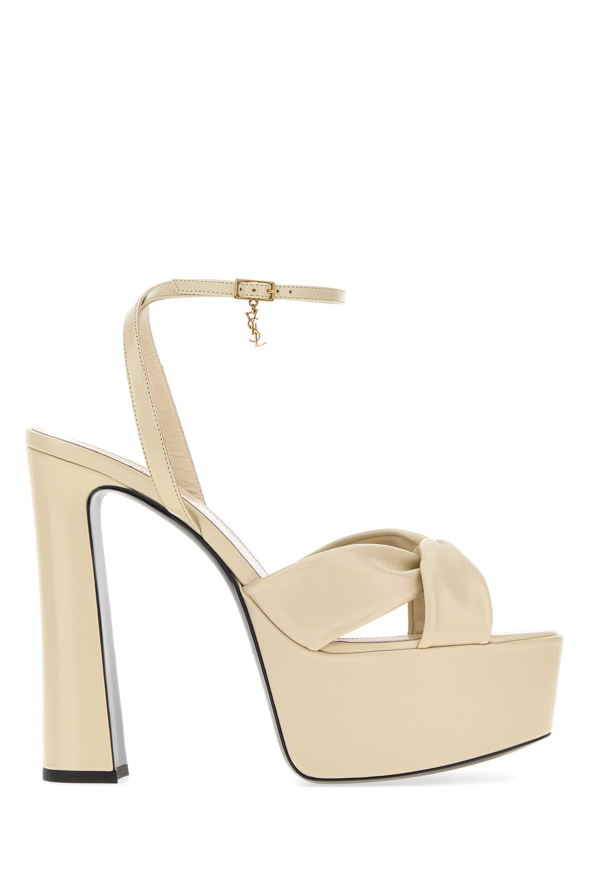 Saint Laurent Sandali Franciane in pelle sabbia