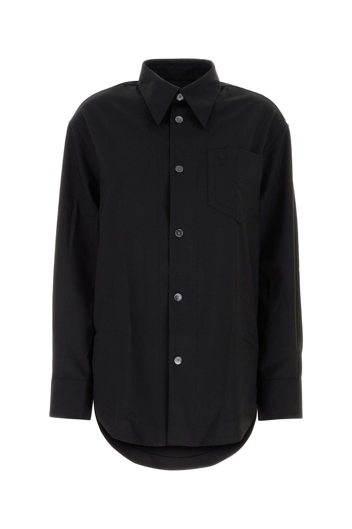 AMI Camicia oversize in lana nera