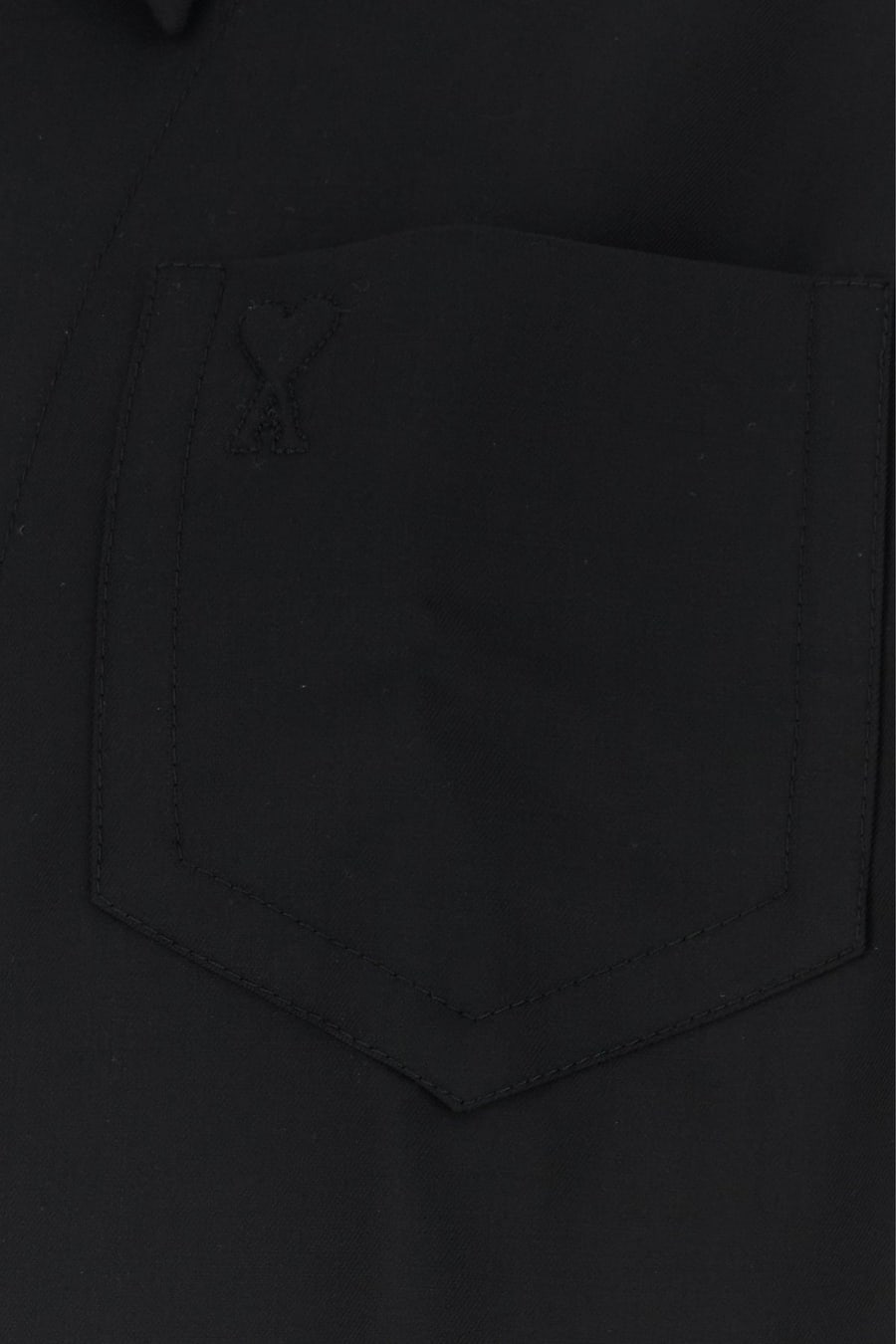 AMI Camicia oversize in lana nera, view 3