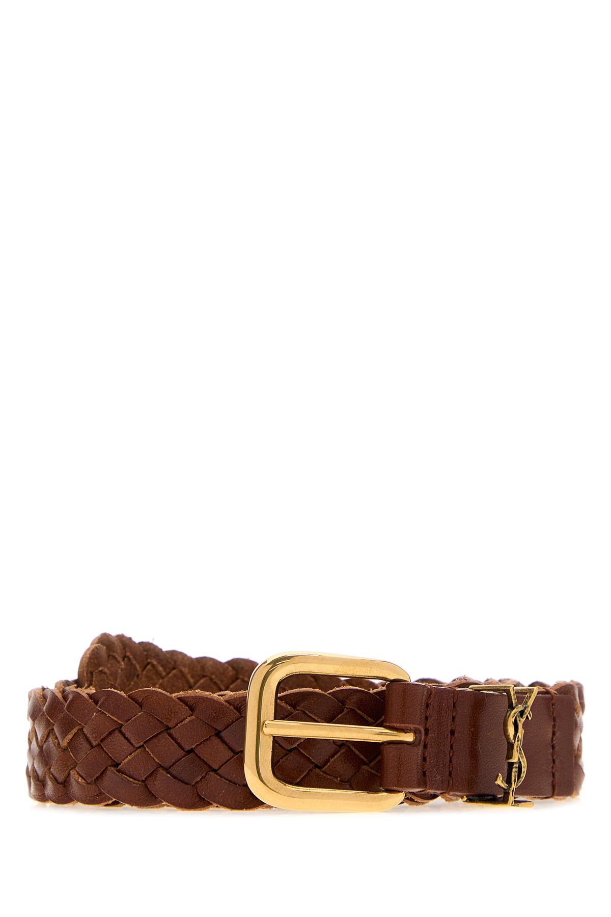Saint Laurent Cintura in pelle marrone