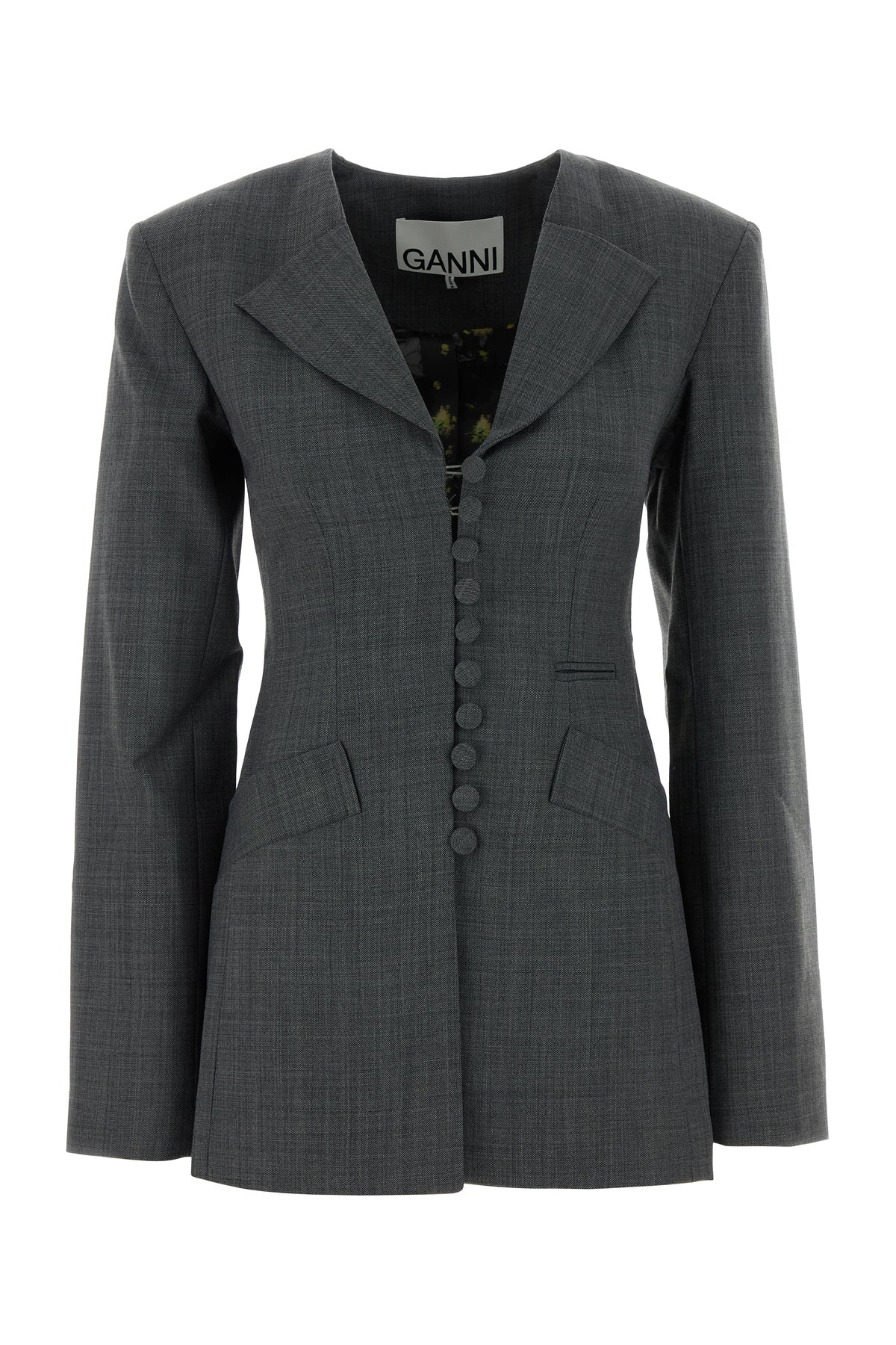Ganni Giacca in twill grigio