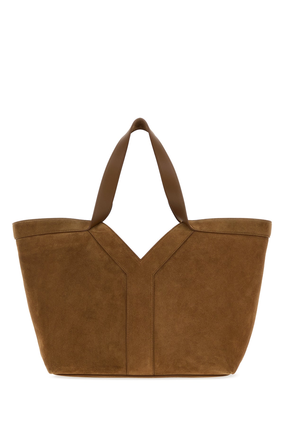 Saint Laurent Borsa shopping in pelle scamosciata cammello