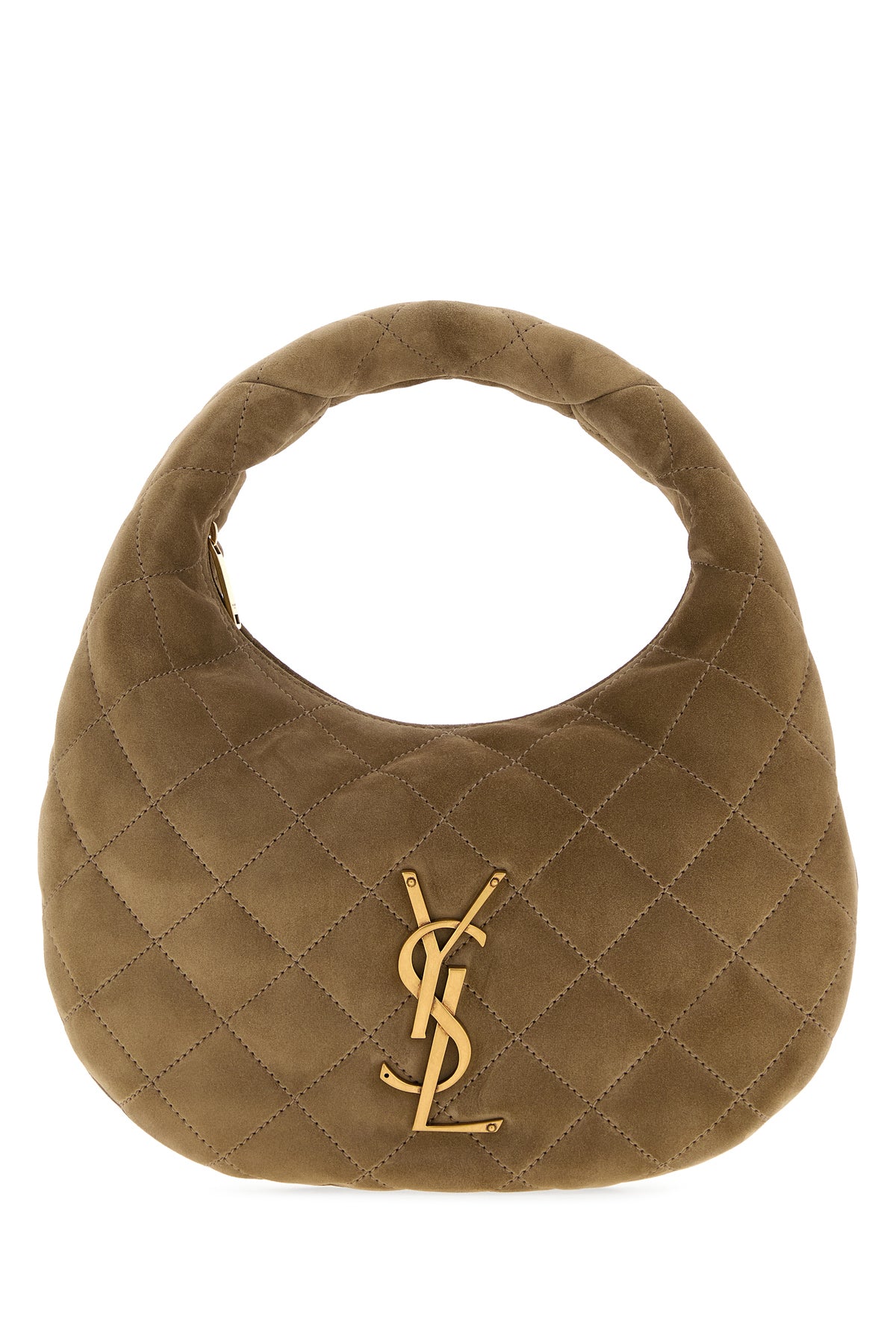 Saint Laurent Borsa a spalla Icarino in pelle scamosciata fango