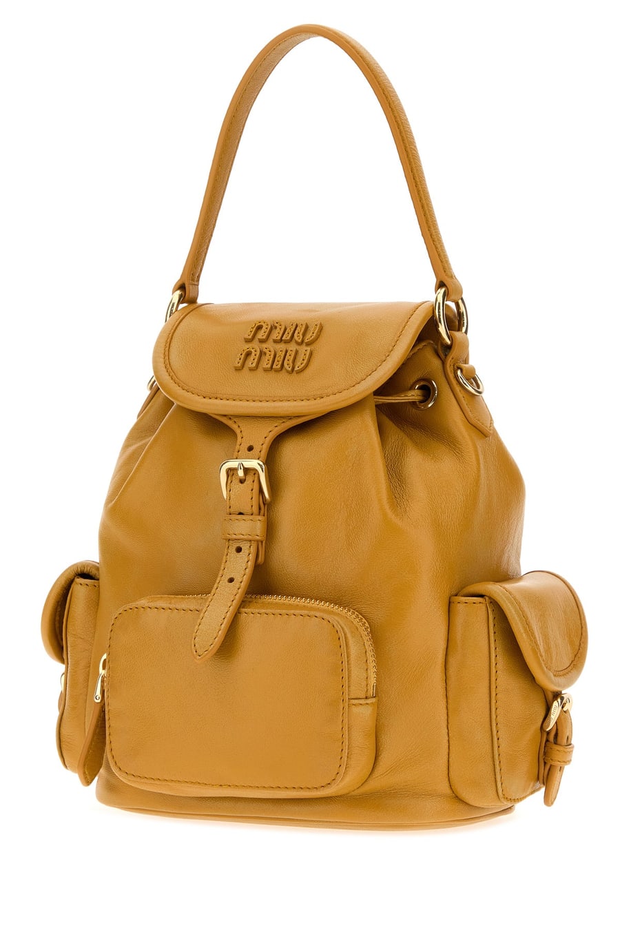 Miu Miu Zaino in pelle senape, view 2