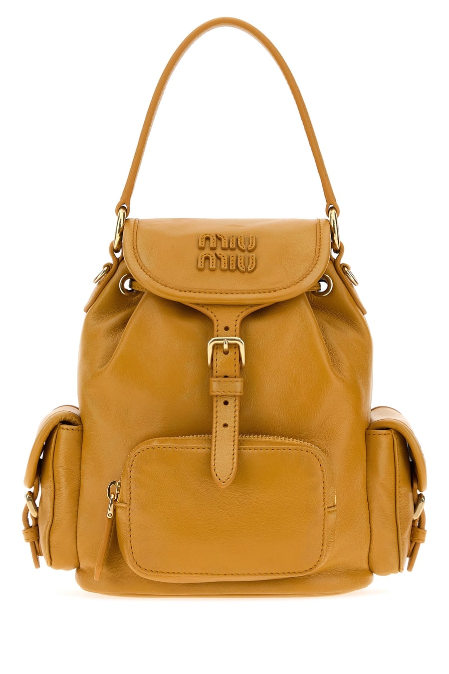 Miu Miu Zaino in pelle senape, view 3