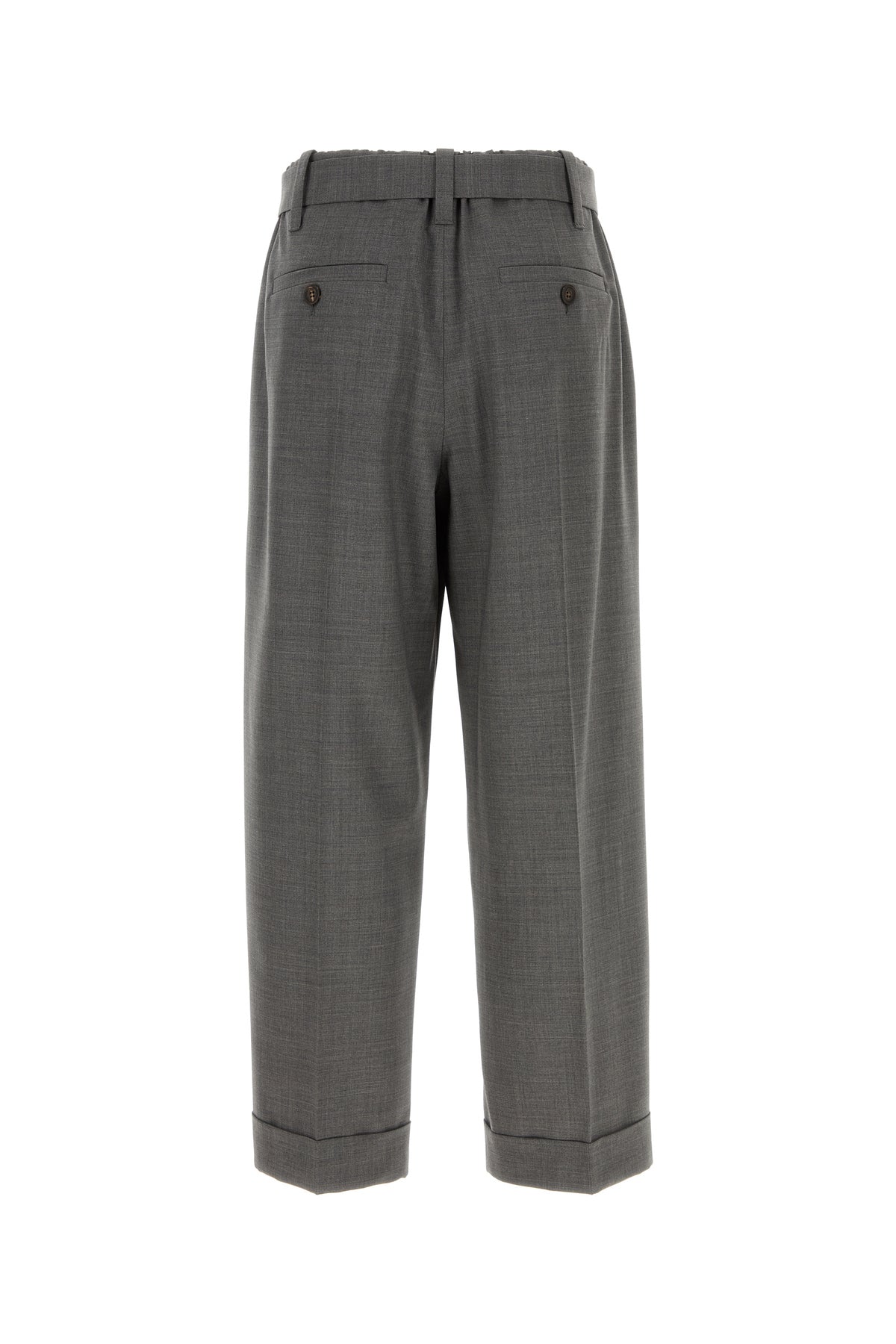Brunello Cucinelli Pantalone in misto lana stretch grigia, view 2