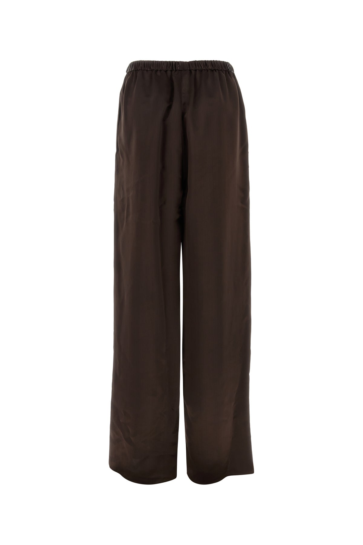 Ferragamo Pantalone palazzo in raso testa di moro, view 2