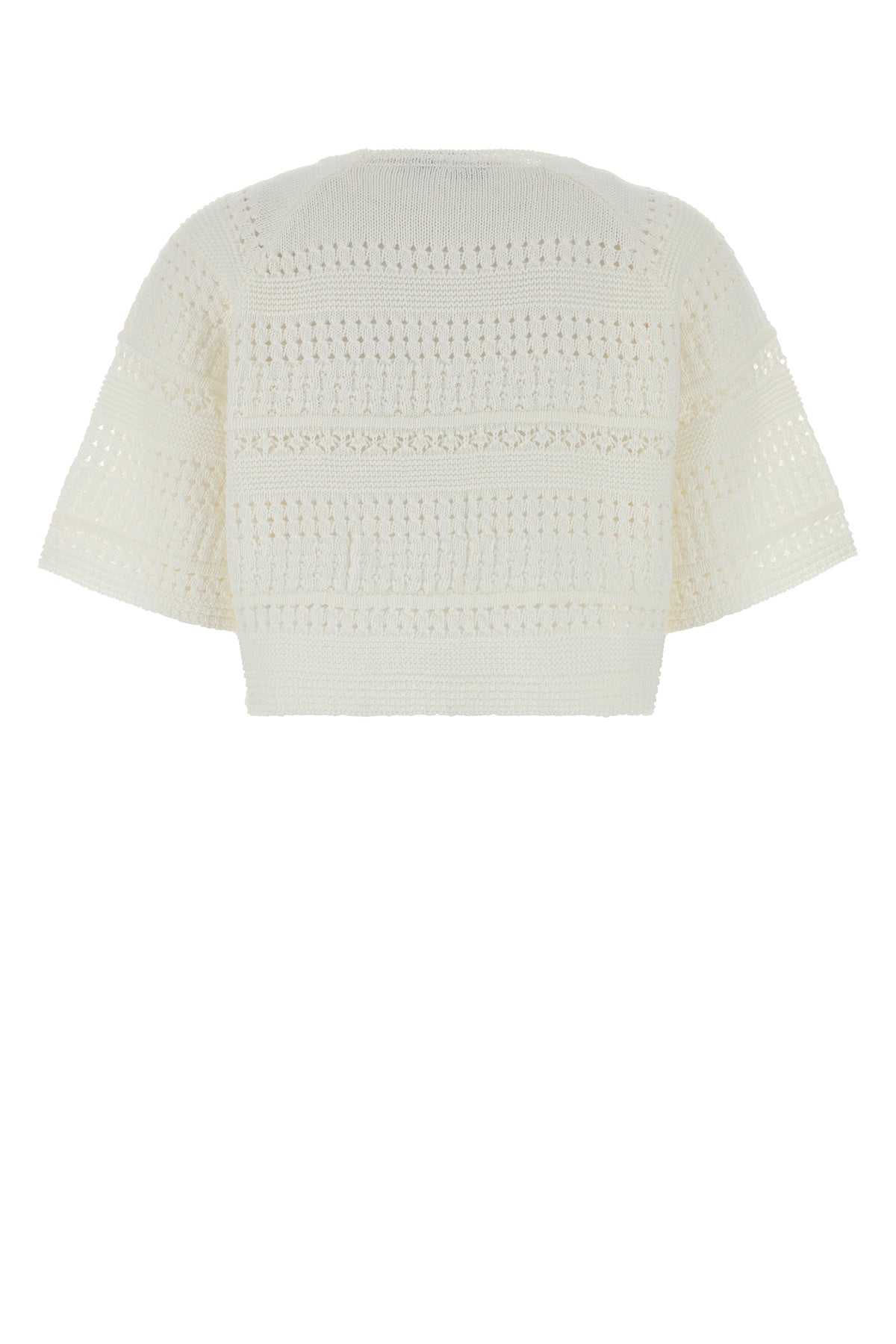 Max Mara Top Orche in maglia bianca, view 2