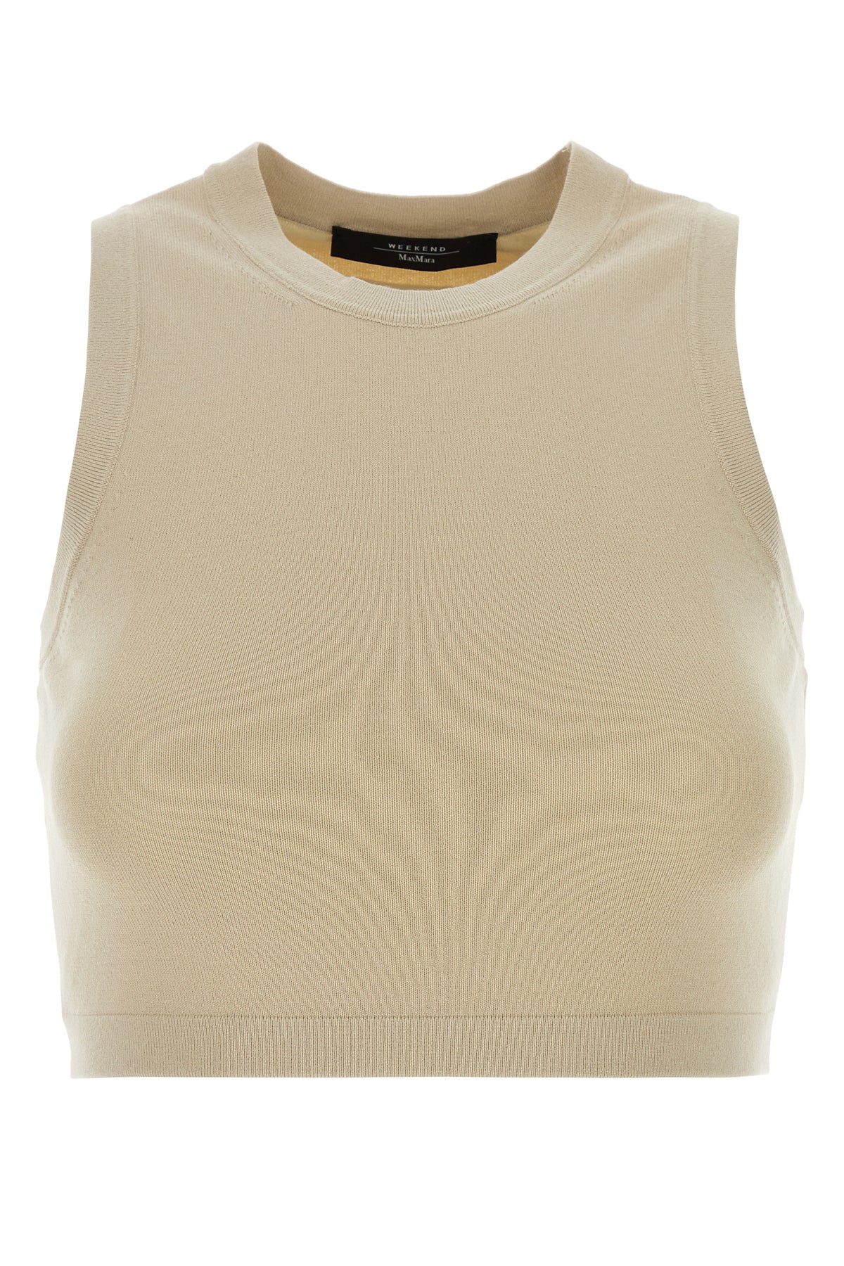 Max Mara Crop-top Bombo in maglia sabbia