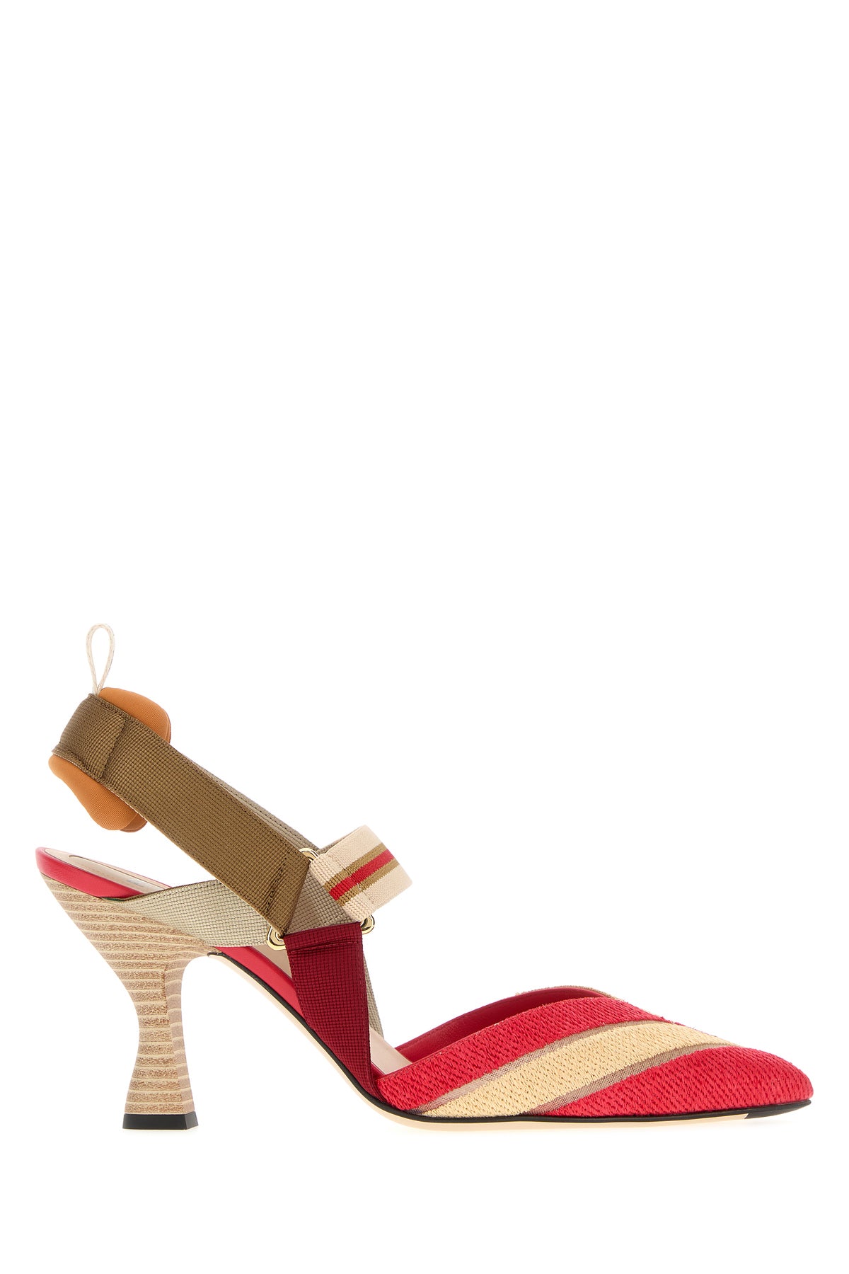 Fendi Scarpe con tacco Colibrì in rafia ricamata
