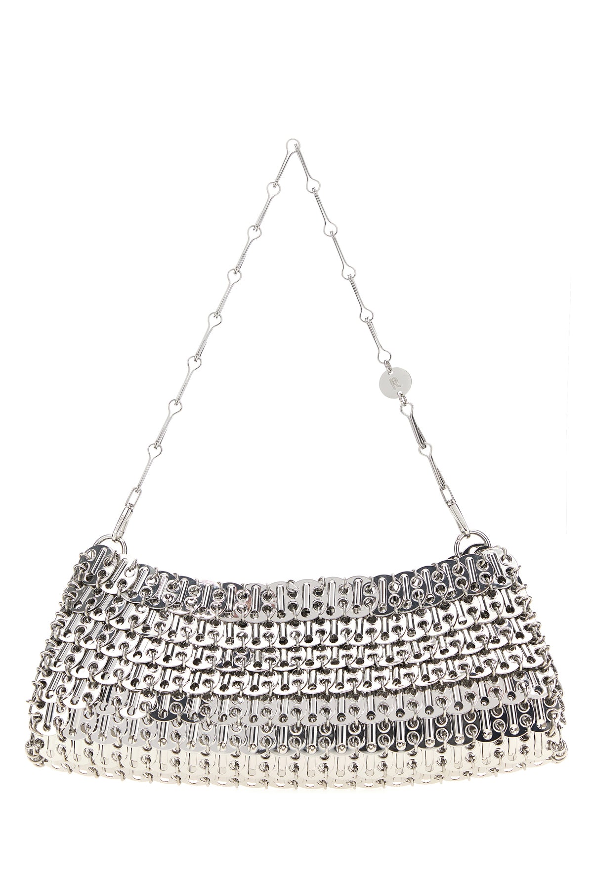 RABANNE Borsa a spalla 1969 in catena metallica argento