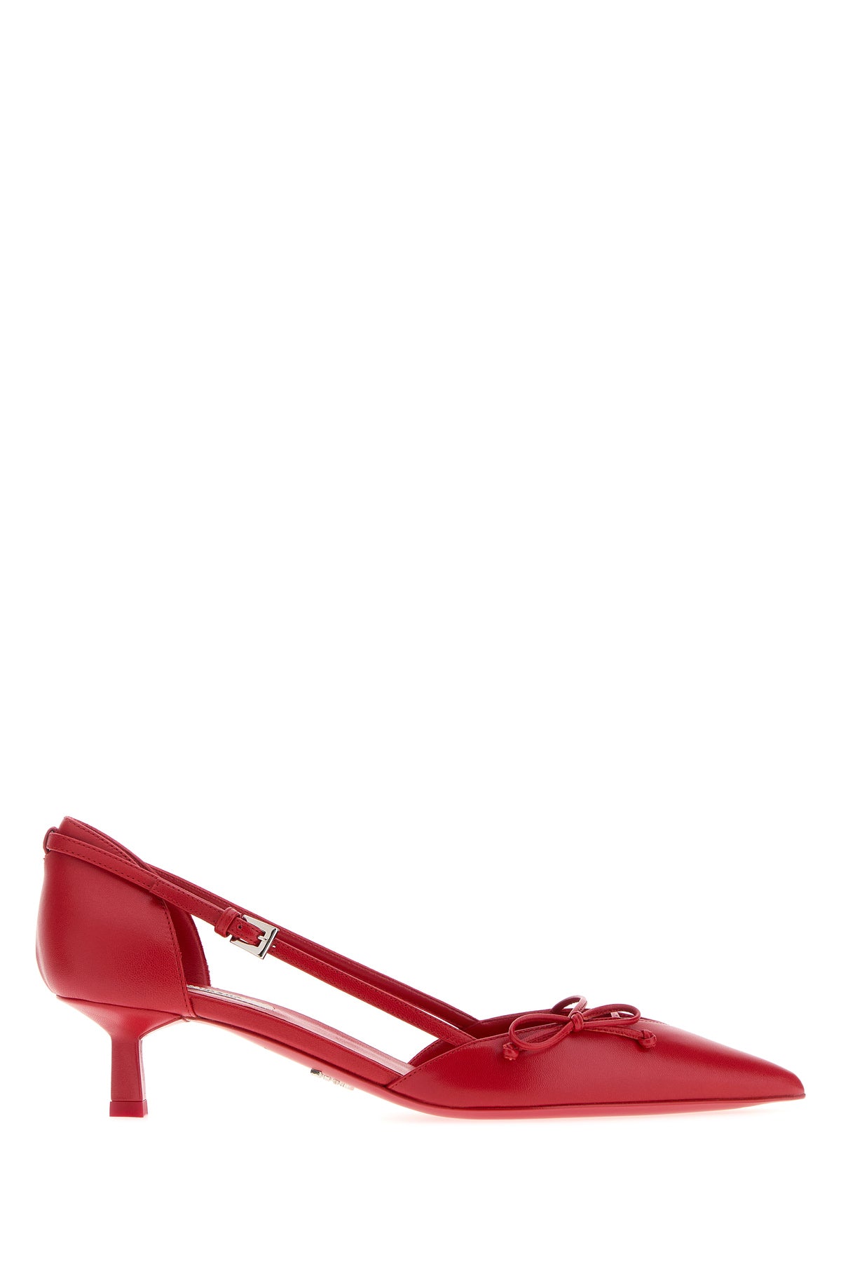 Prada Scarpe con tacco in pelle rossa