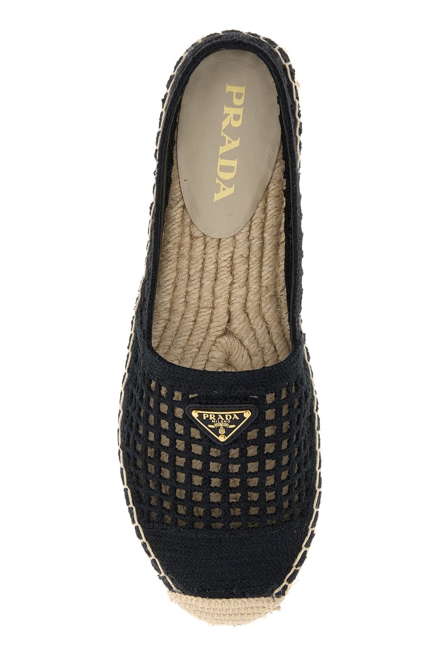 Prada Espadrillas in crochet nero, view 4