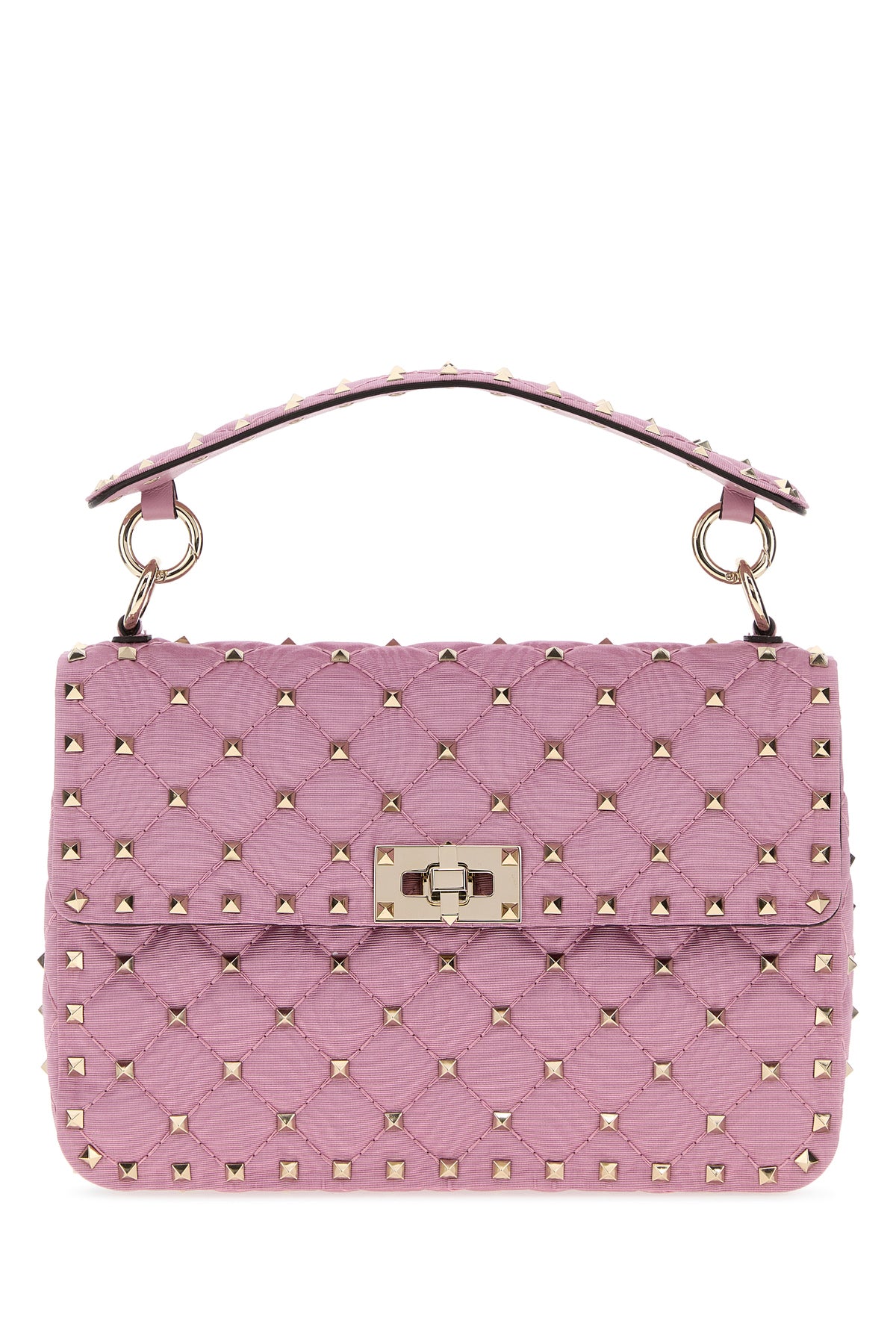 Valentino Garavani Borsa a mano Rockstud in tessuto rosa