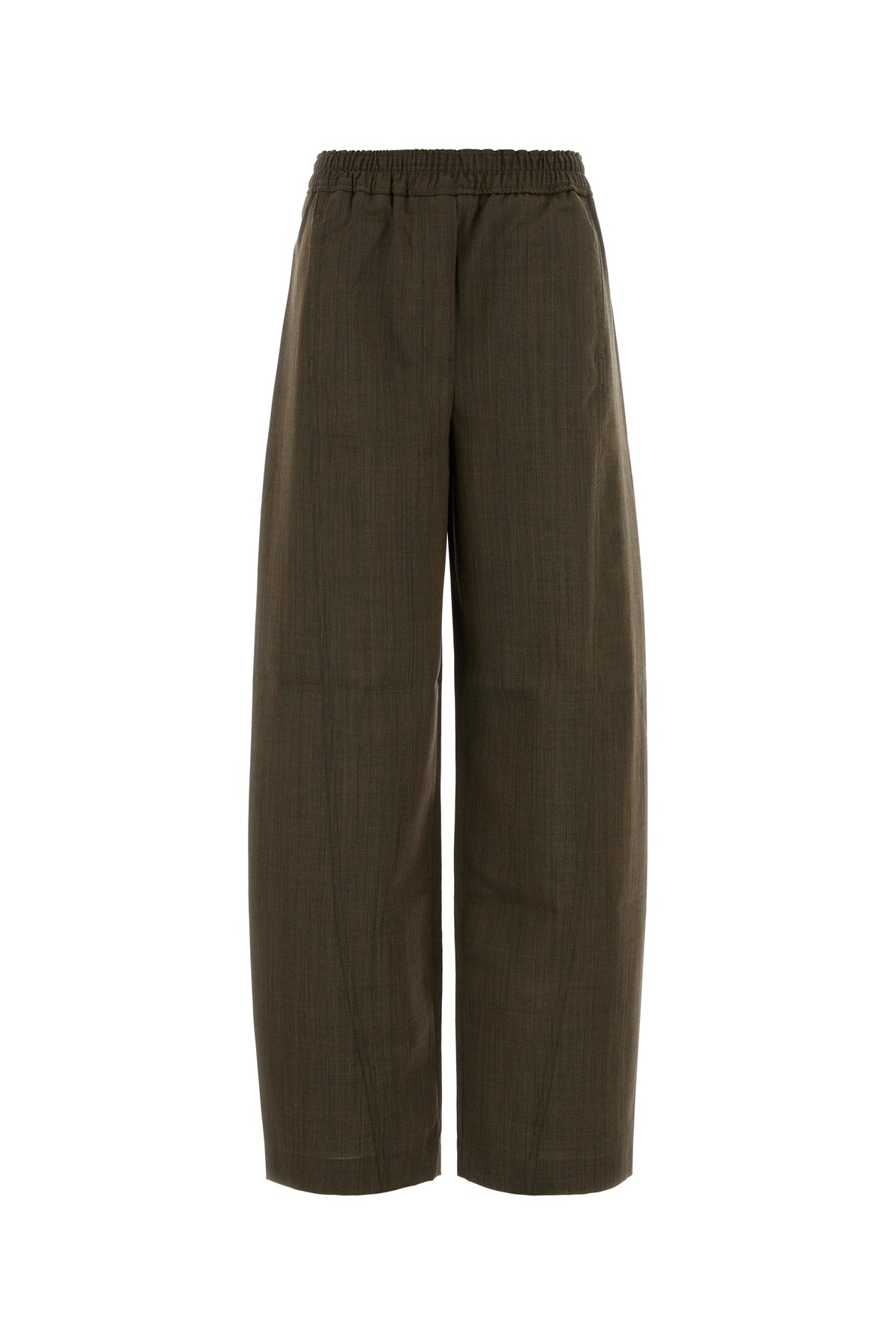 Ganni Pantalone dalla gamba ampia in lana fango