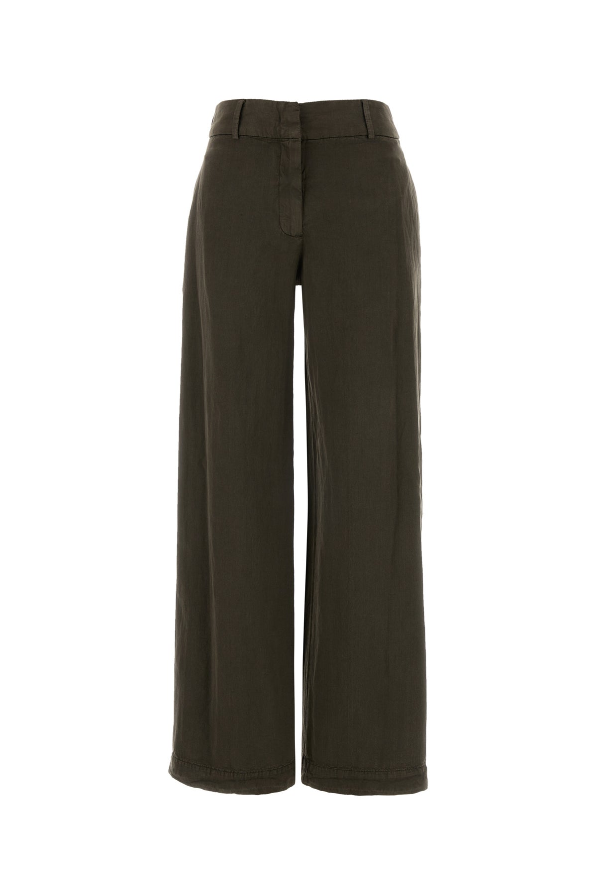 PT Torino Pantalone a palazzo Nicole in misto lyocell marrone