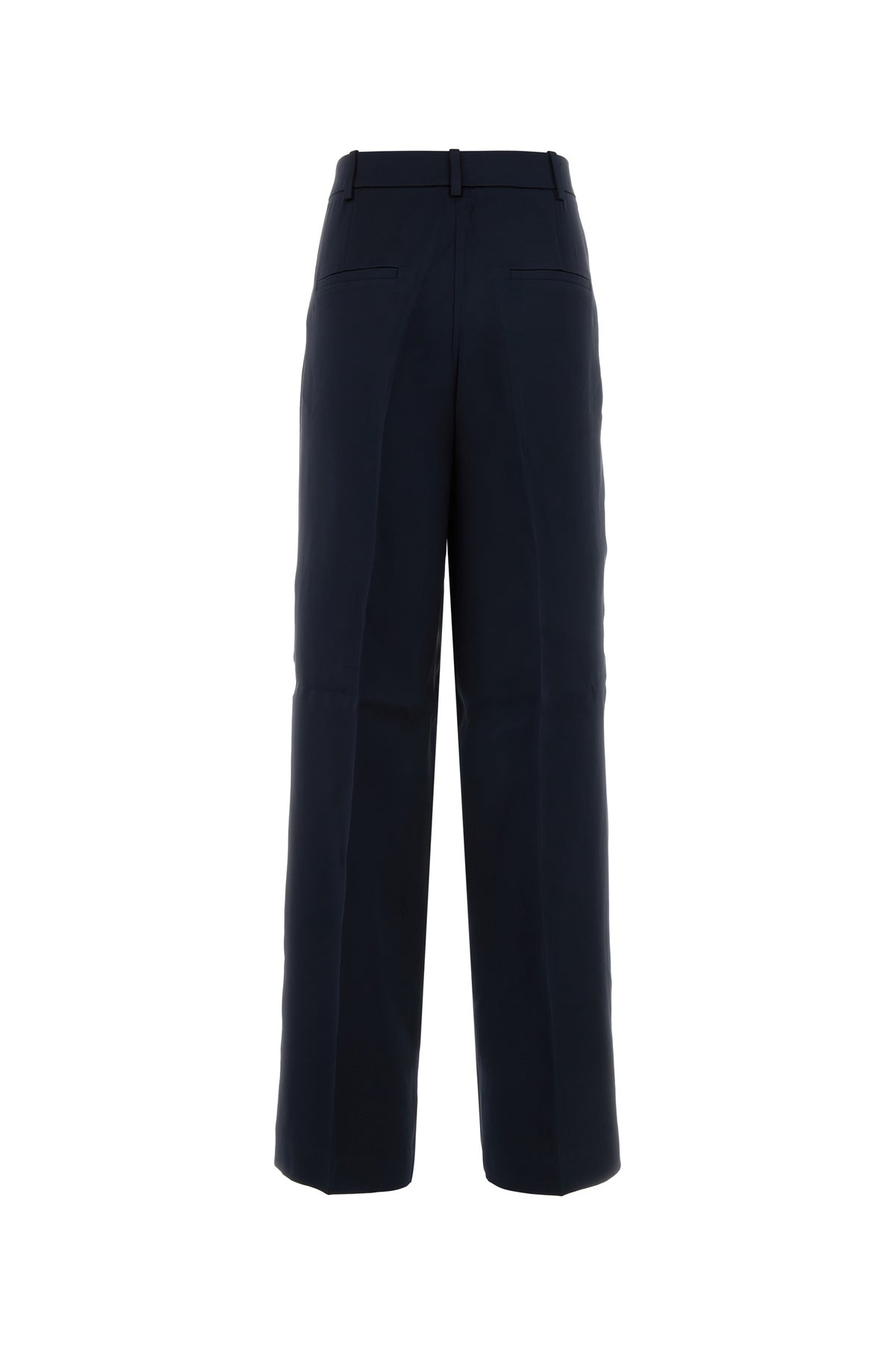Anine Bing Pantalone Trent dalla gamba ampia in raso blu notte, view 2