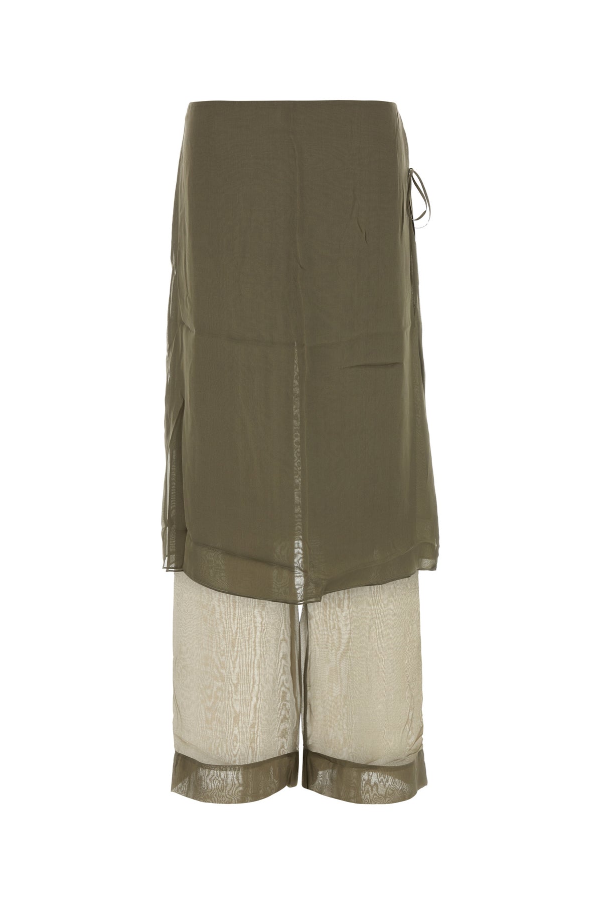 PALOMA WOOL Gonna pantalone Archive in seta verde oliva