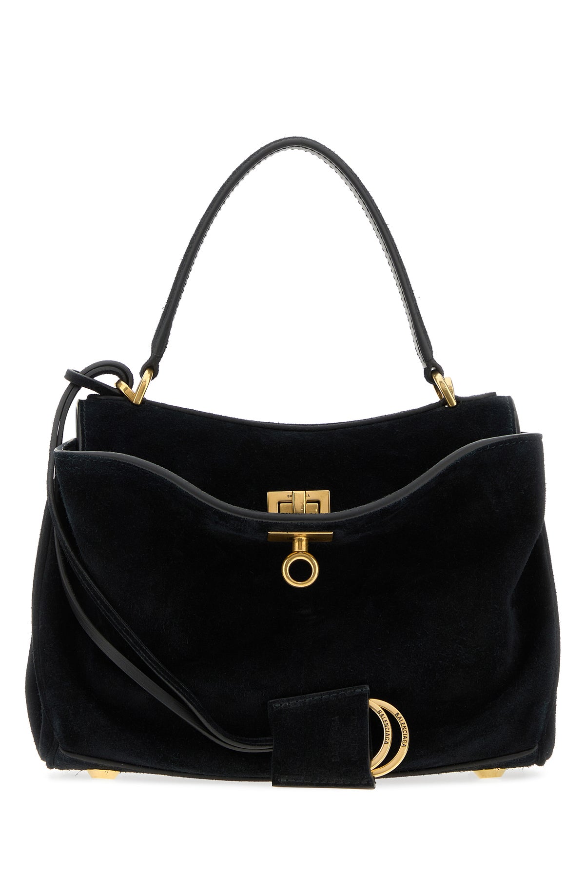 Balenciaga Borsa a mano Rodeo mini in pelle scamosciata nera