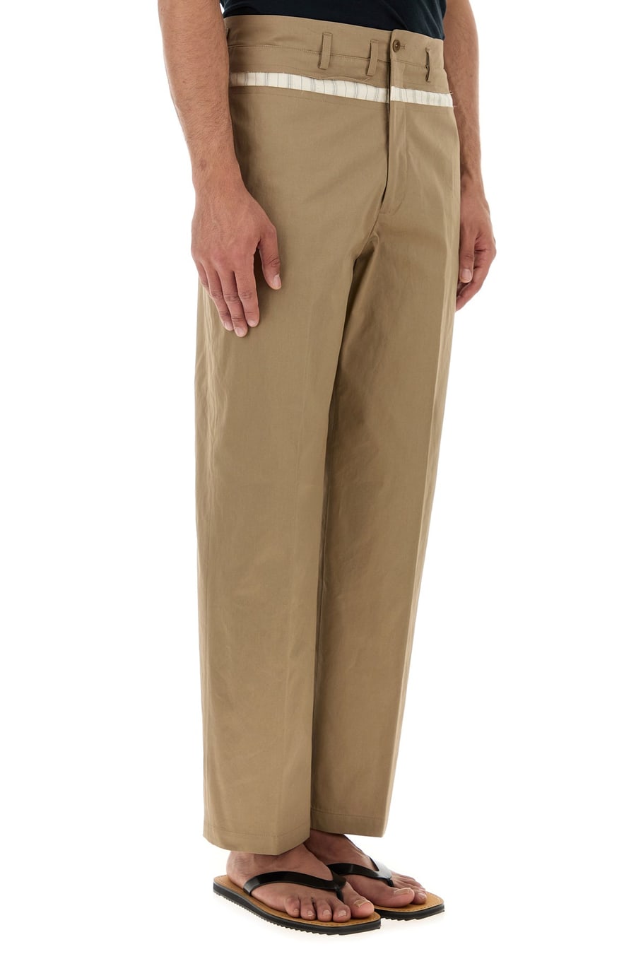 Maison Margiela Pantalone in cotone cammello, view 3
