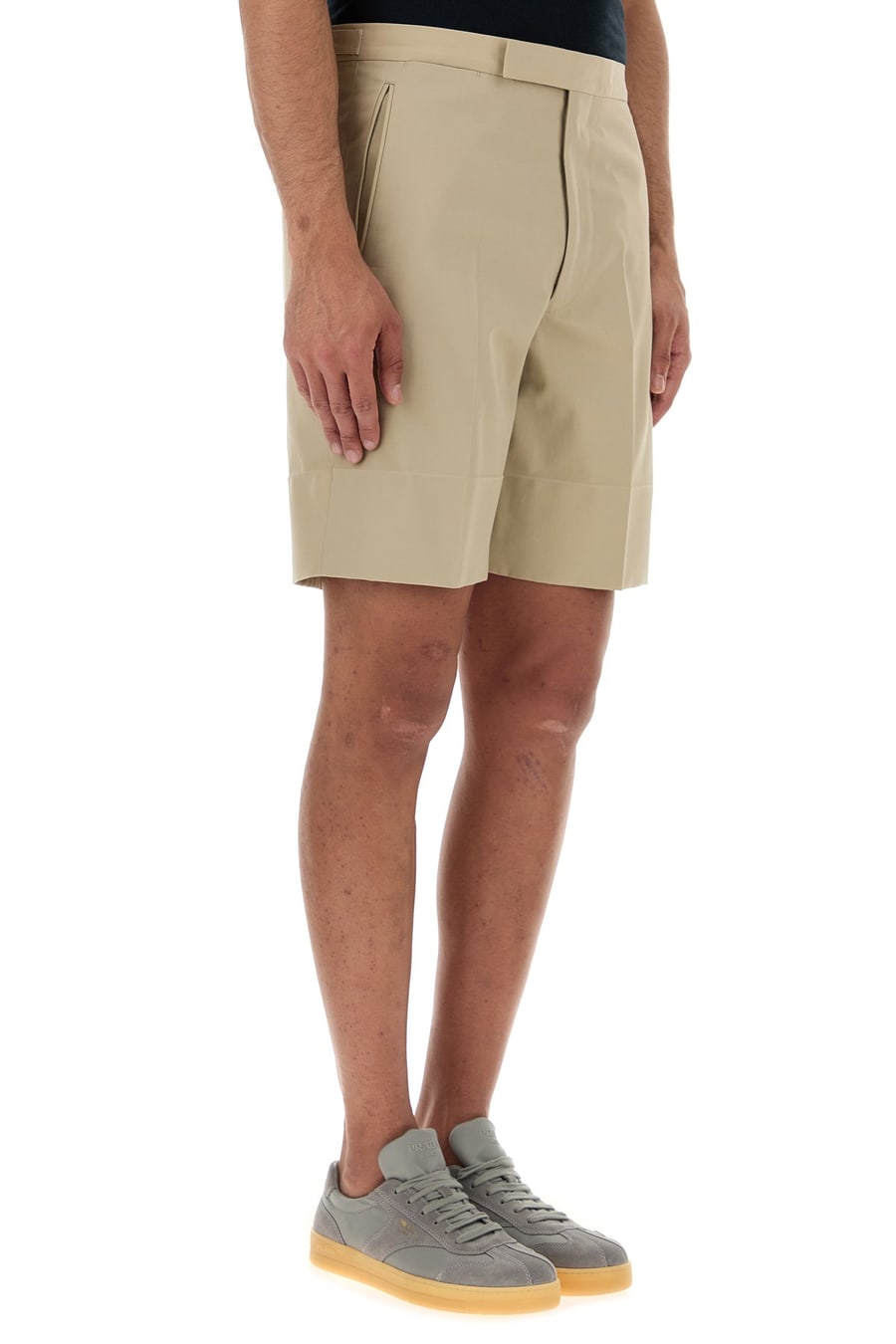Prada Bermuda in cotone sabbia, view 3