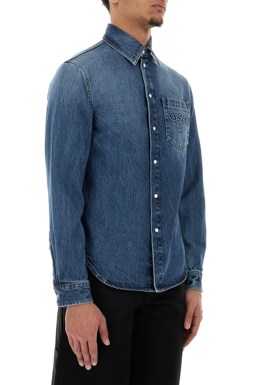 Versace Camicia in denim, view 3