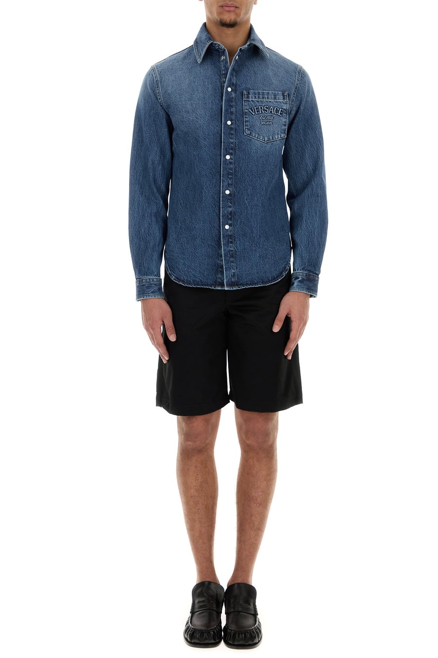 Versace Camicia in denim, view 6