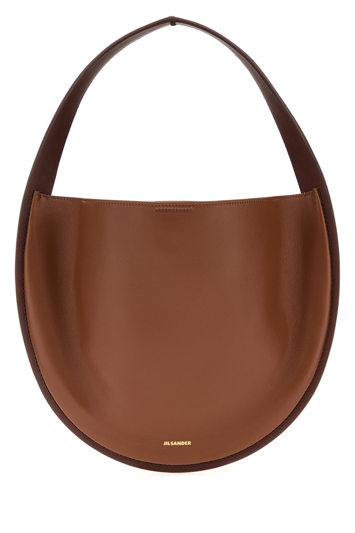Jil Sander Borsa a spalla Pivot in pelle caramello