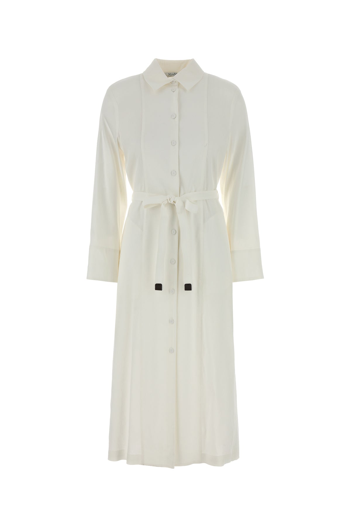 Max Mara Abito chemisier Nordica in misto lino stretch bianco