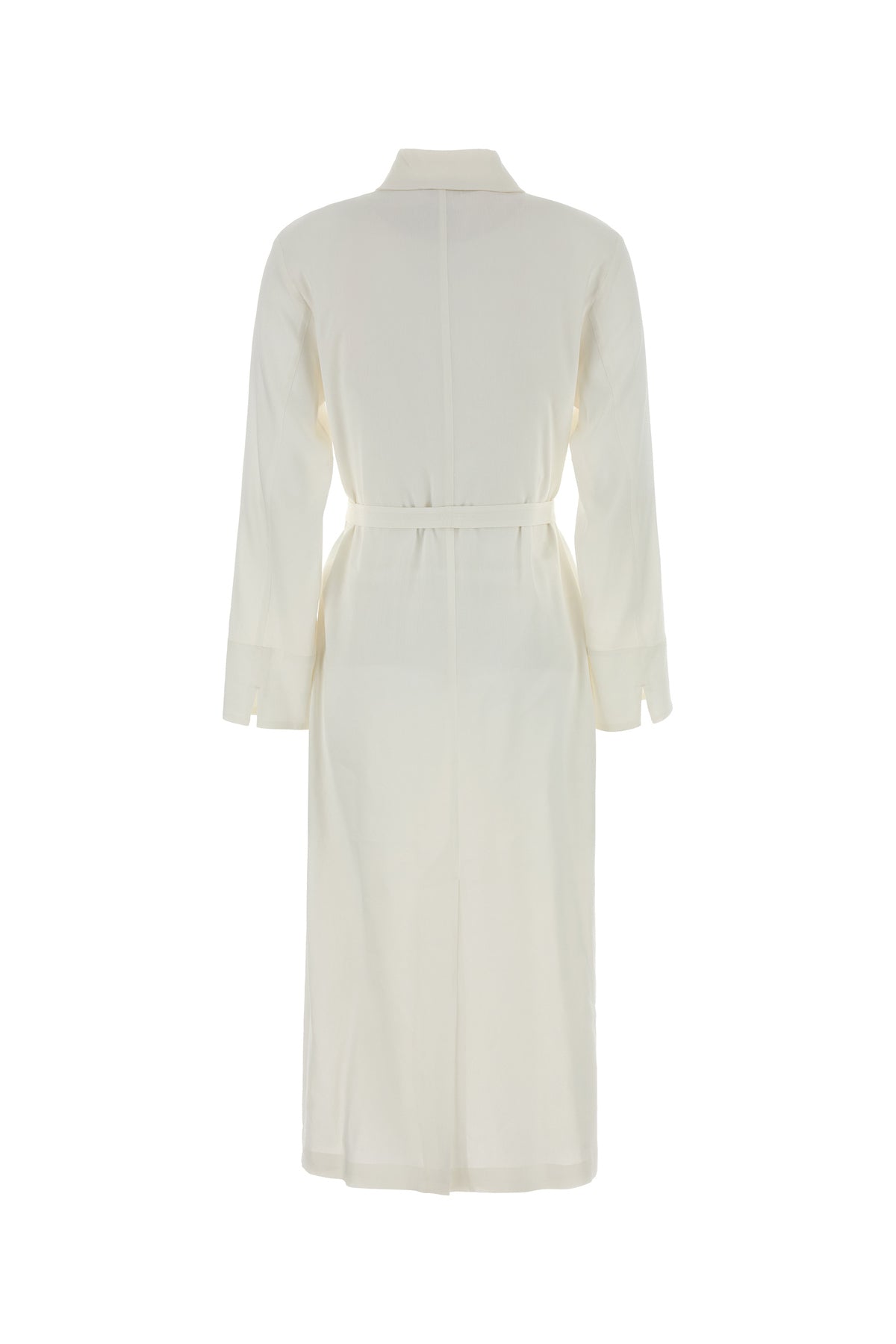 Max Mara Abito chemisier Nordica in misto lino stretch bianco, view 2