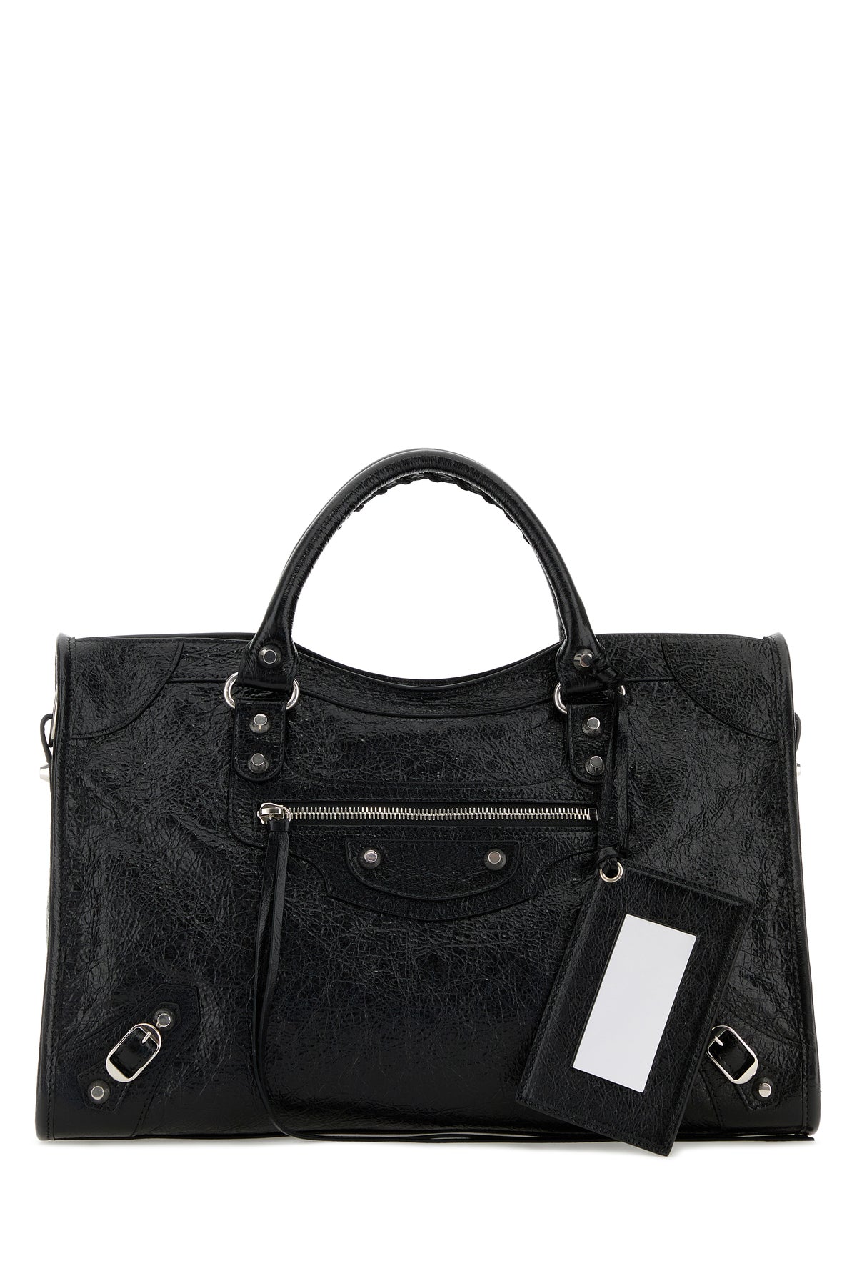 Balenciaga Borsa a mano Le City media in pelle nera