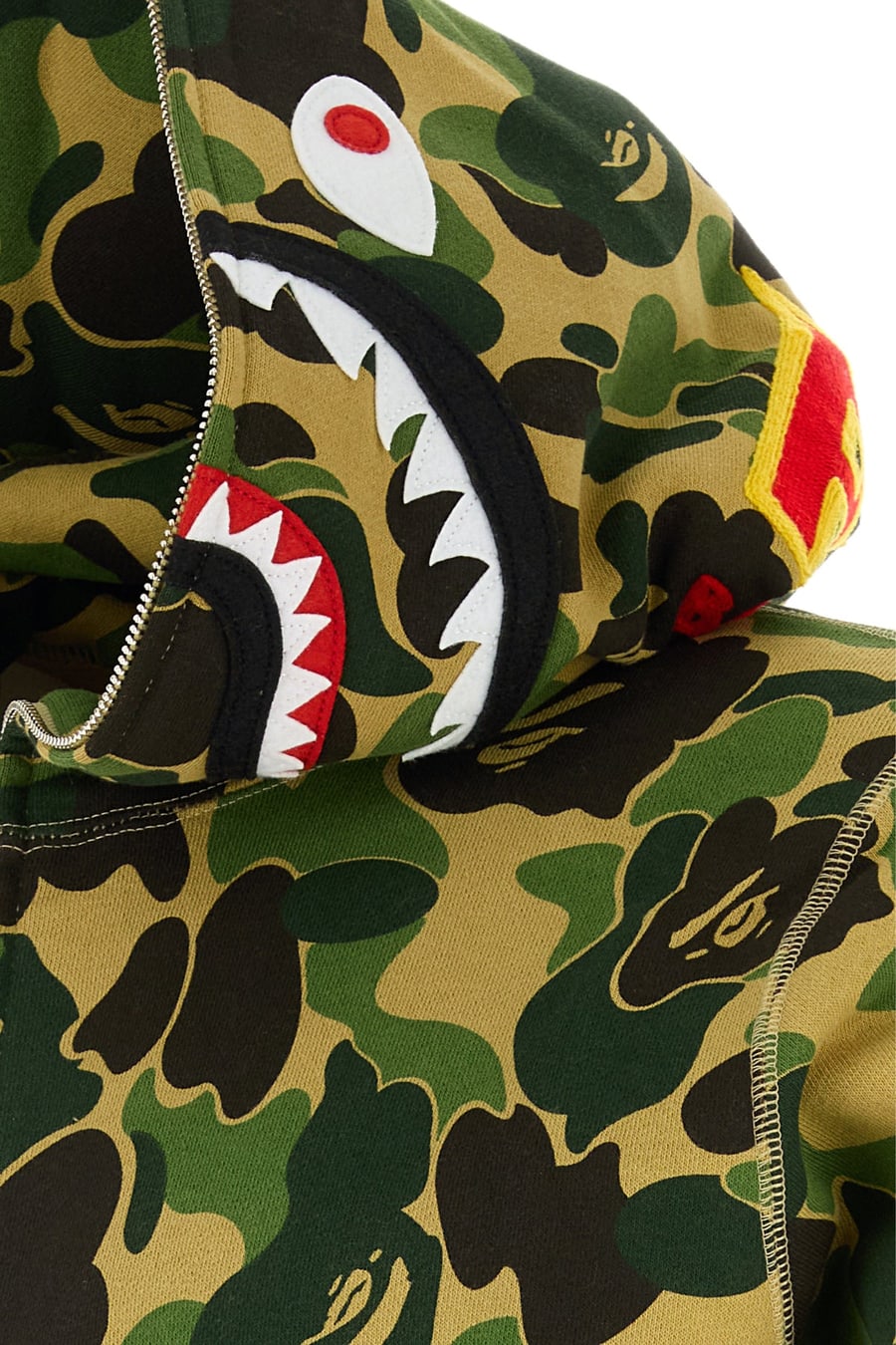 BAPE Felpa ABC Camo 2nd Shark in cotone stampato, view 3
