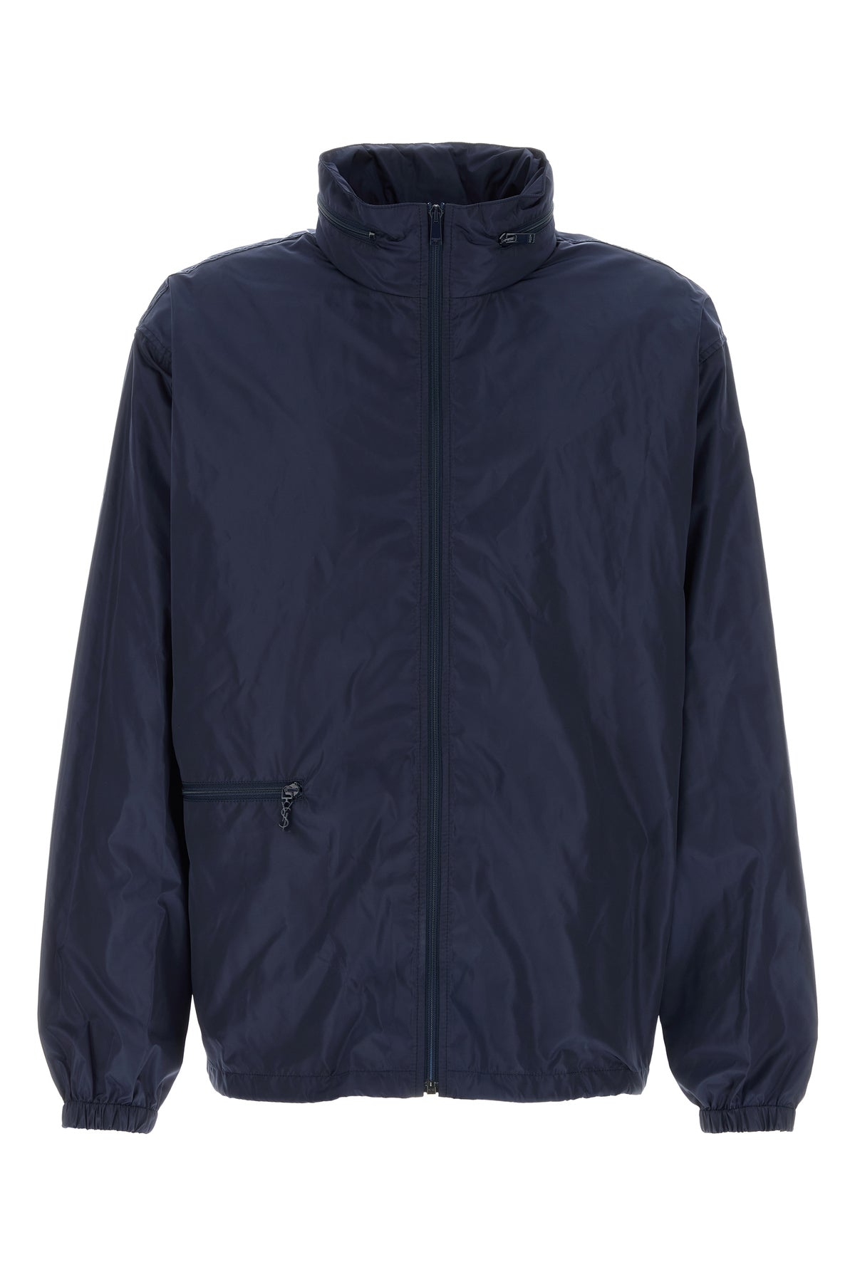 Saint Laurent Giacca a vento in nylon blu navy