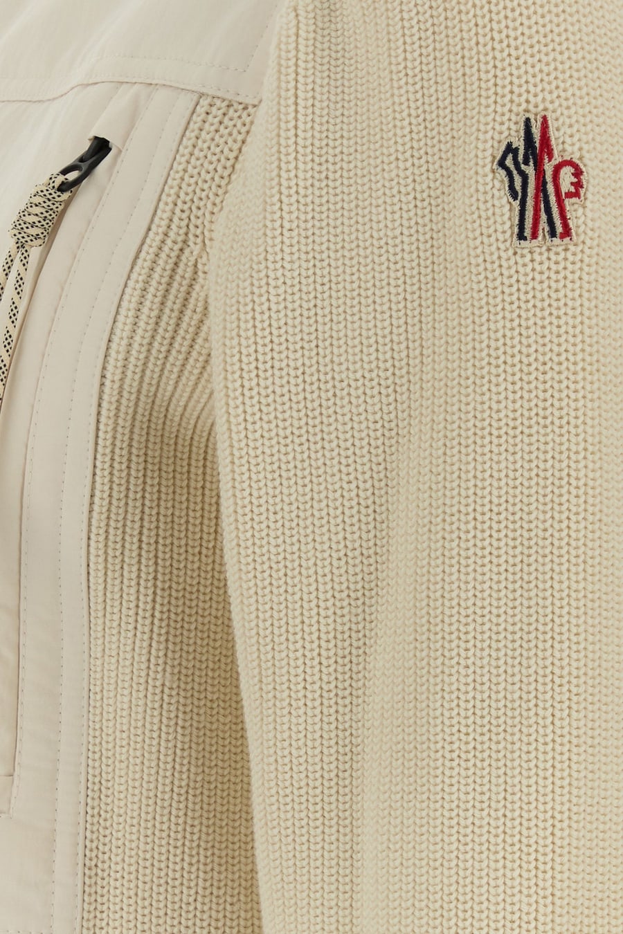 MONCLER GRENOBLE Giubbino in cotone crema, view 3