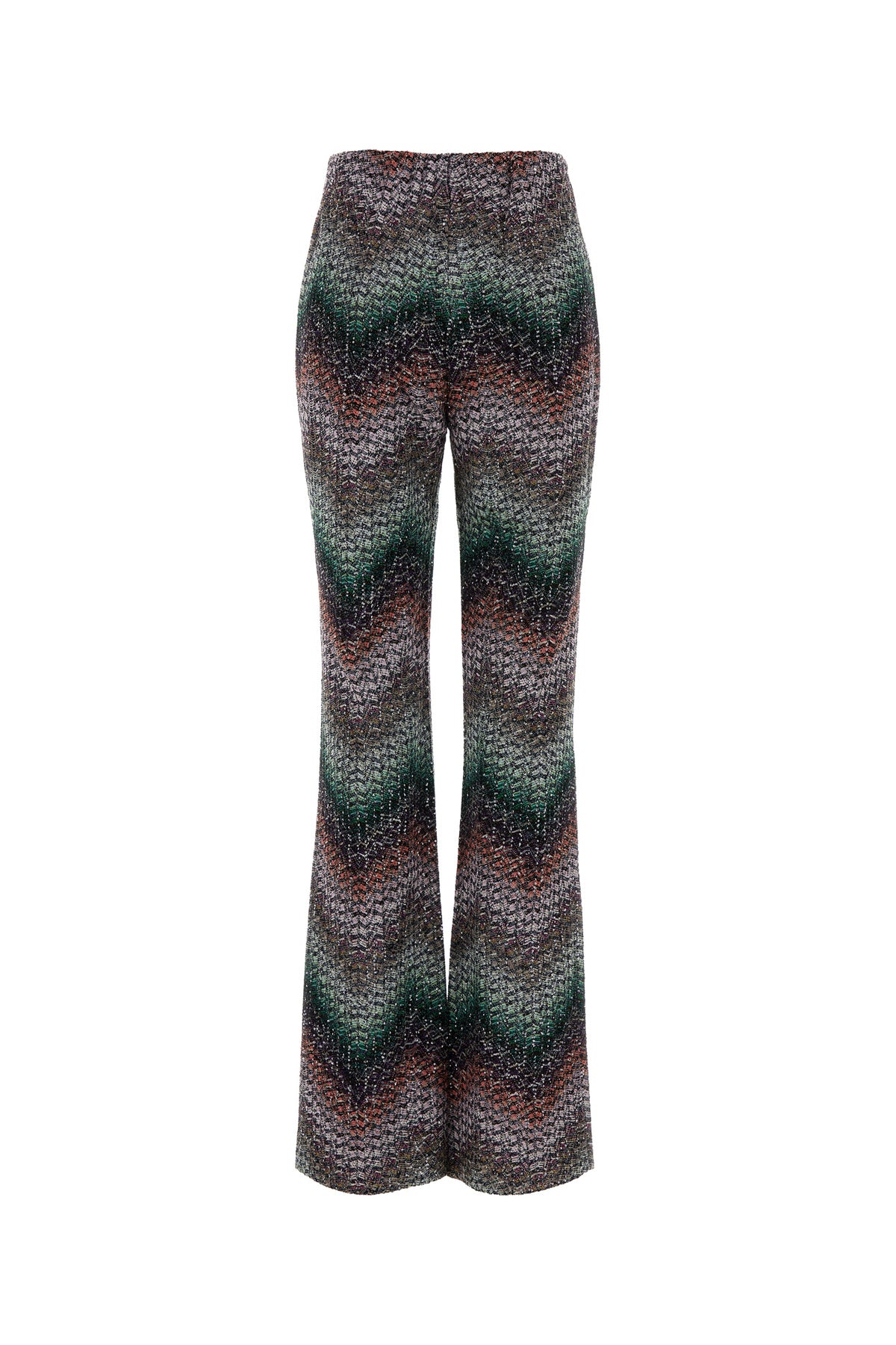 MISSONI Pantalone svasato in misto viscosa ricamata, view 2