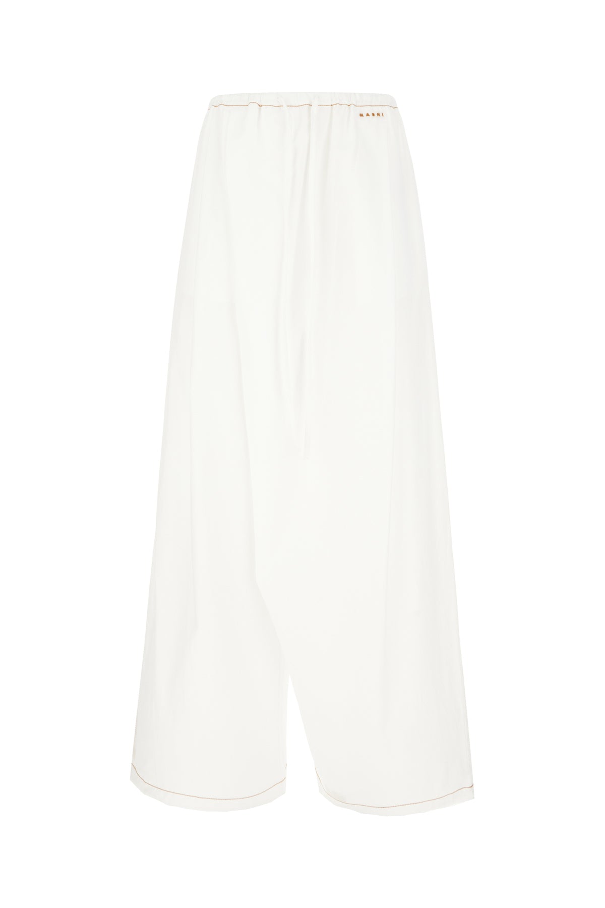 Marni Pantalone dalla gamba ampia in popeline bianco