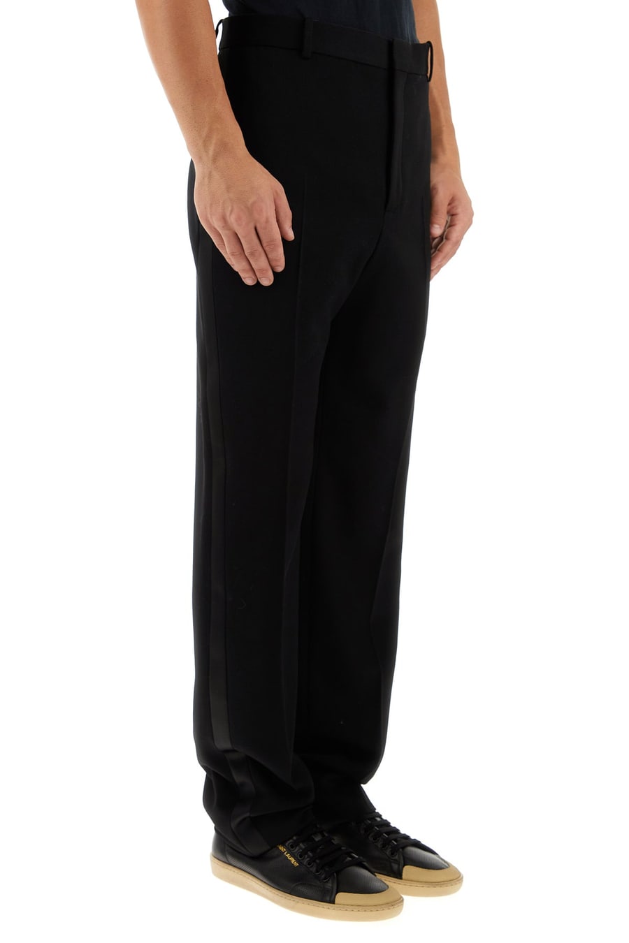 Saint Laurent Pantalone in lana nera, view 3