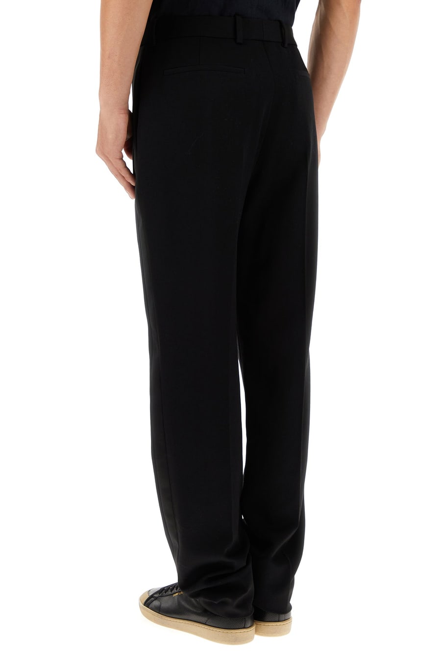 Saint Laurent Pantalone in lana nera, view 4