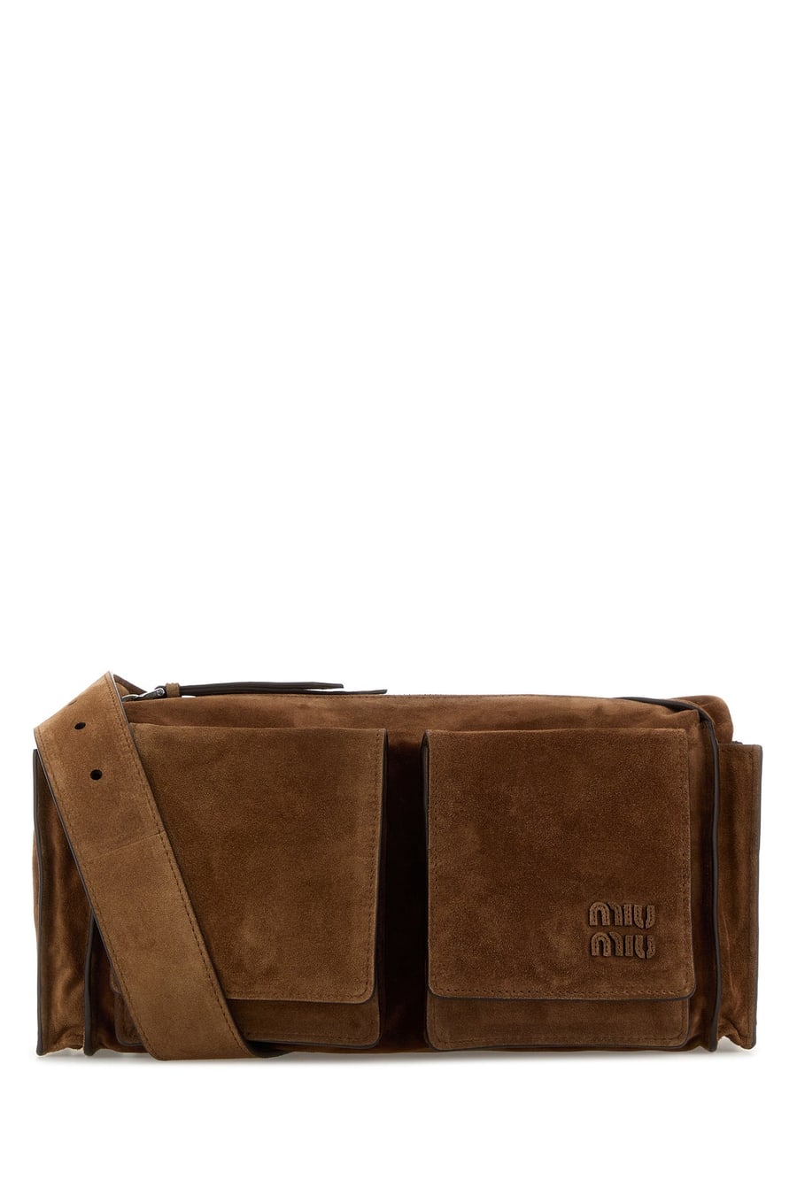 Miu Miu Borsa a tracolla Utilitaire in pelle scamosciata marrone