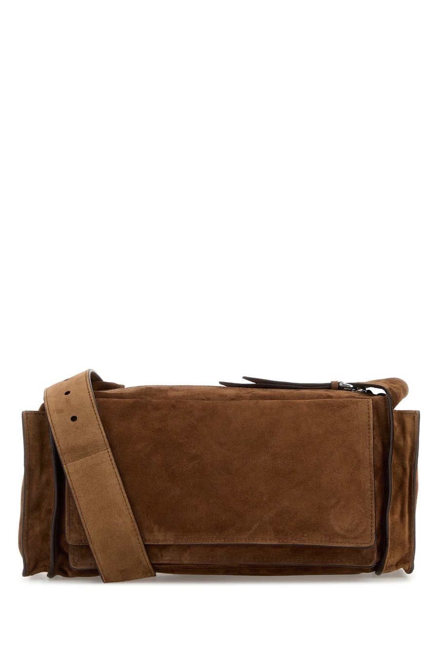 Miu Miu Borsa a tracolla Utilitaire in pelle scamosciata marrone, view 3