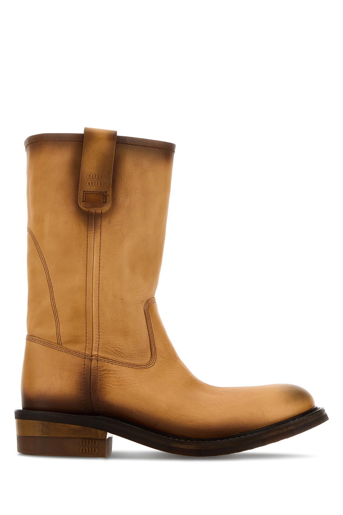 Miu Miu Stivali in pelle cammello