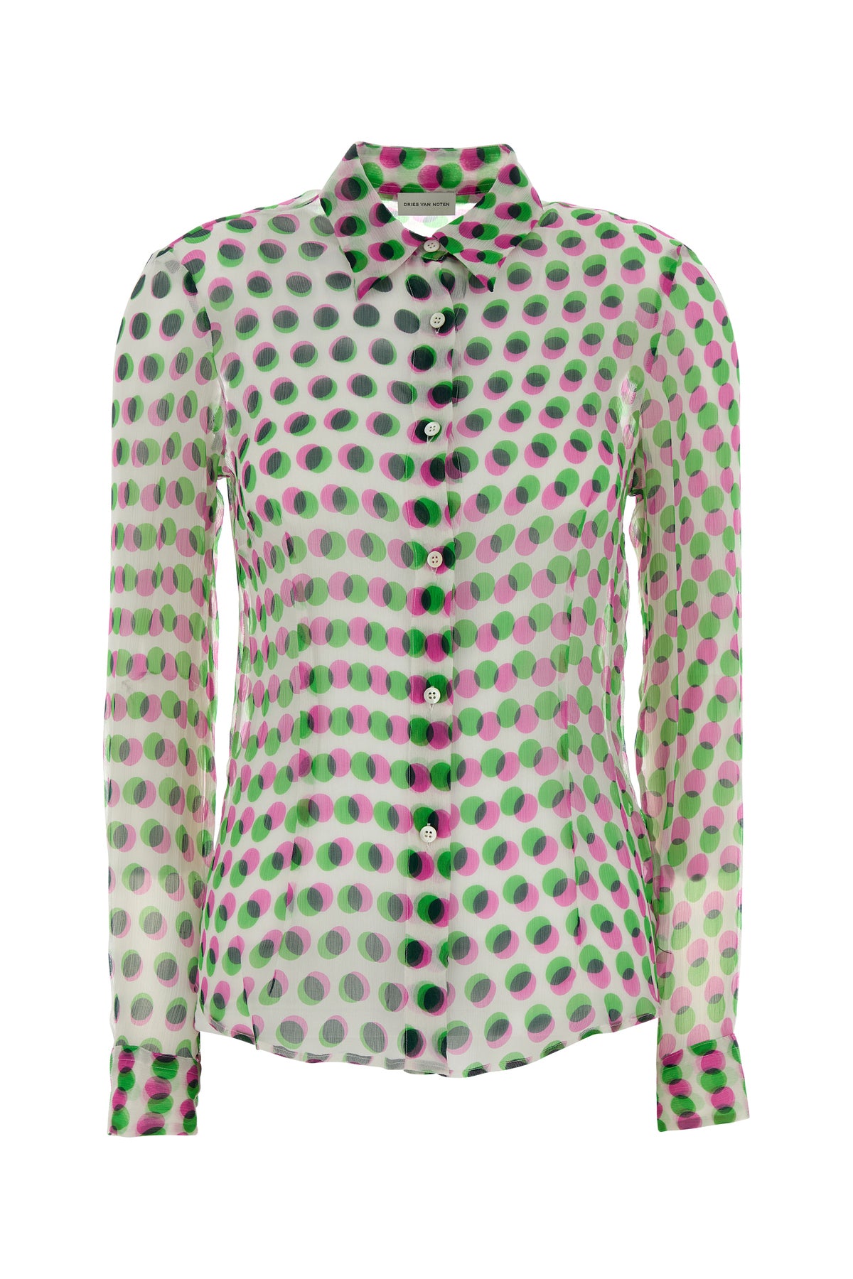 Dries Van Noten Camicia Cloudy in chiffon stampato