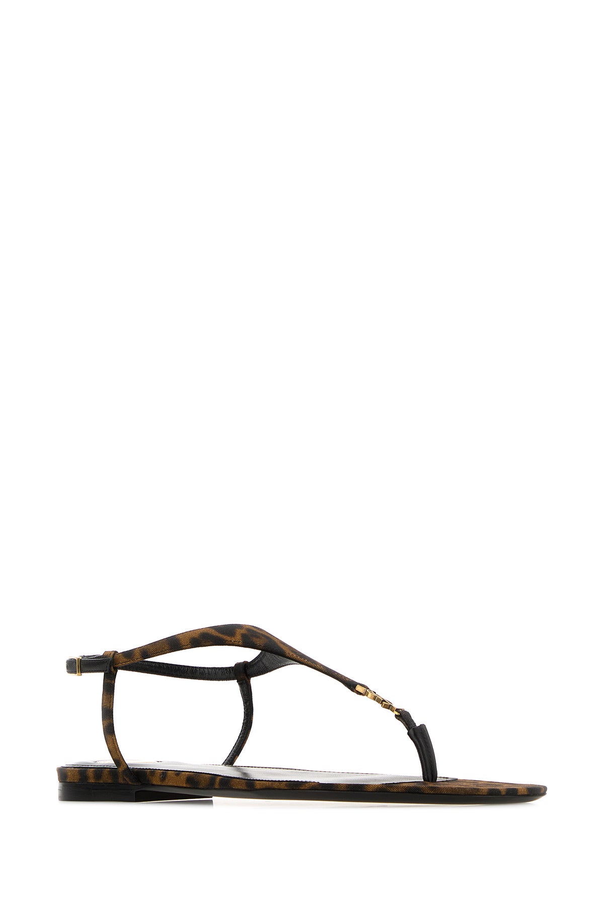Saint Laurent Sandali Cassandra in tessuto stampato, view 2