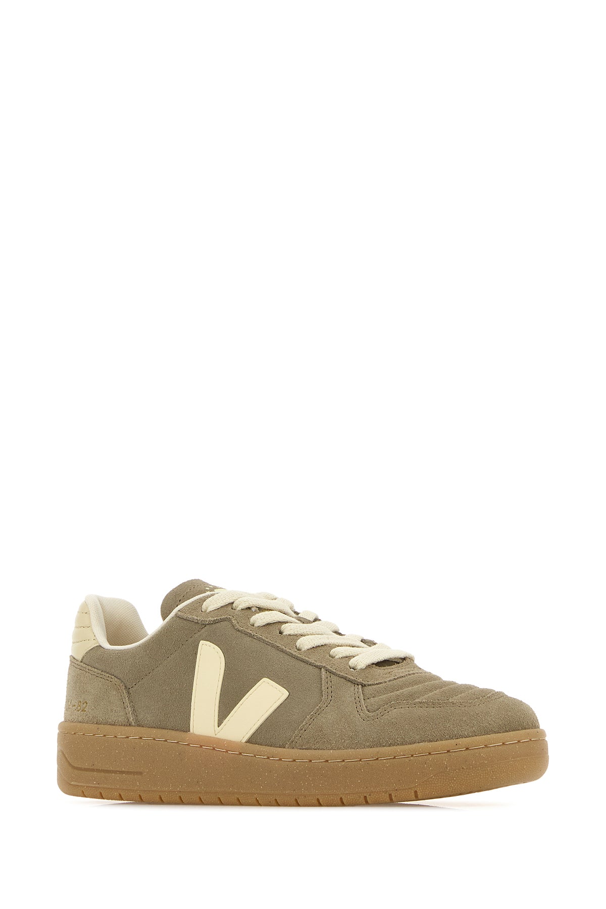 VEJA Sneakers V-82 in pelle scamosciata tortora, view 2