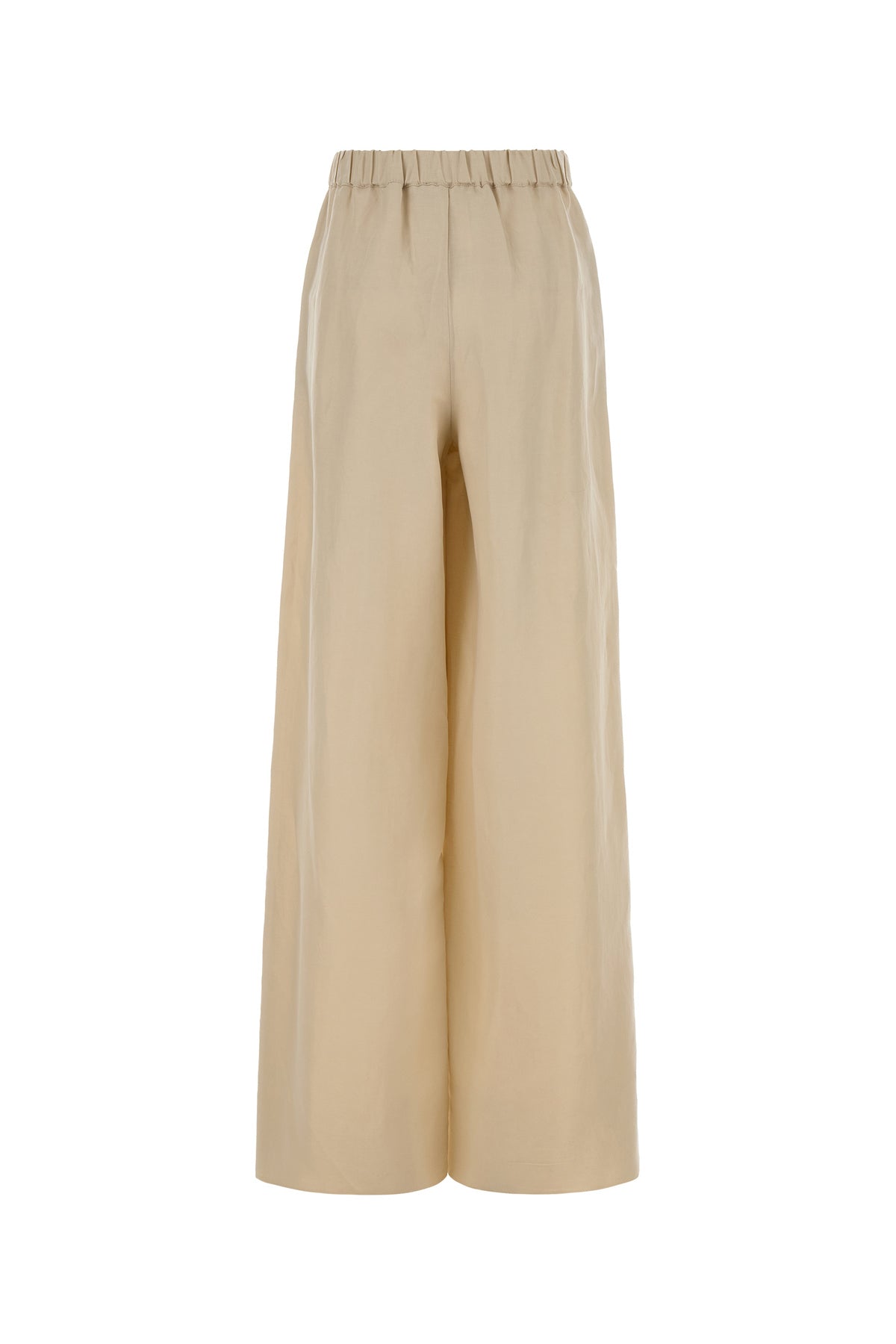 Max Mara Pantalone Moro dalla gamba ampia in misto lino sabbia, view 2