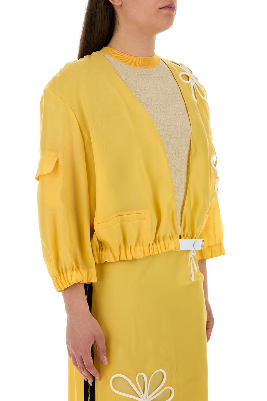 Fendi Giubbino in organza gialla, view 3
