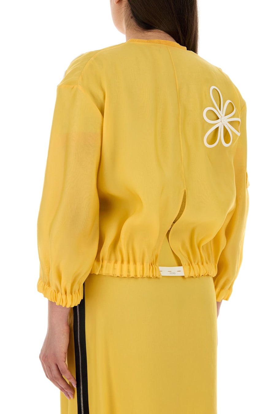 Fendi Giubbino in organza gialla, view 4
