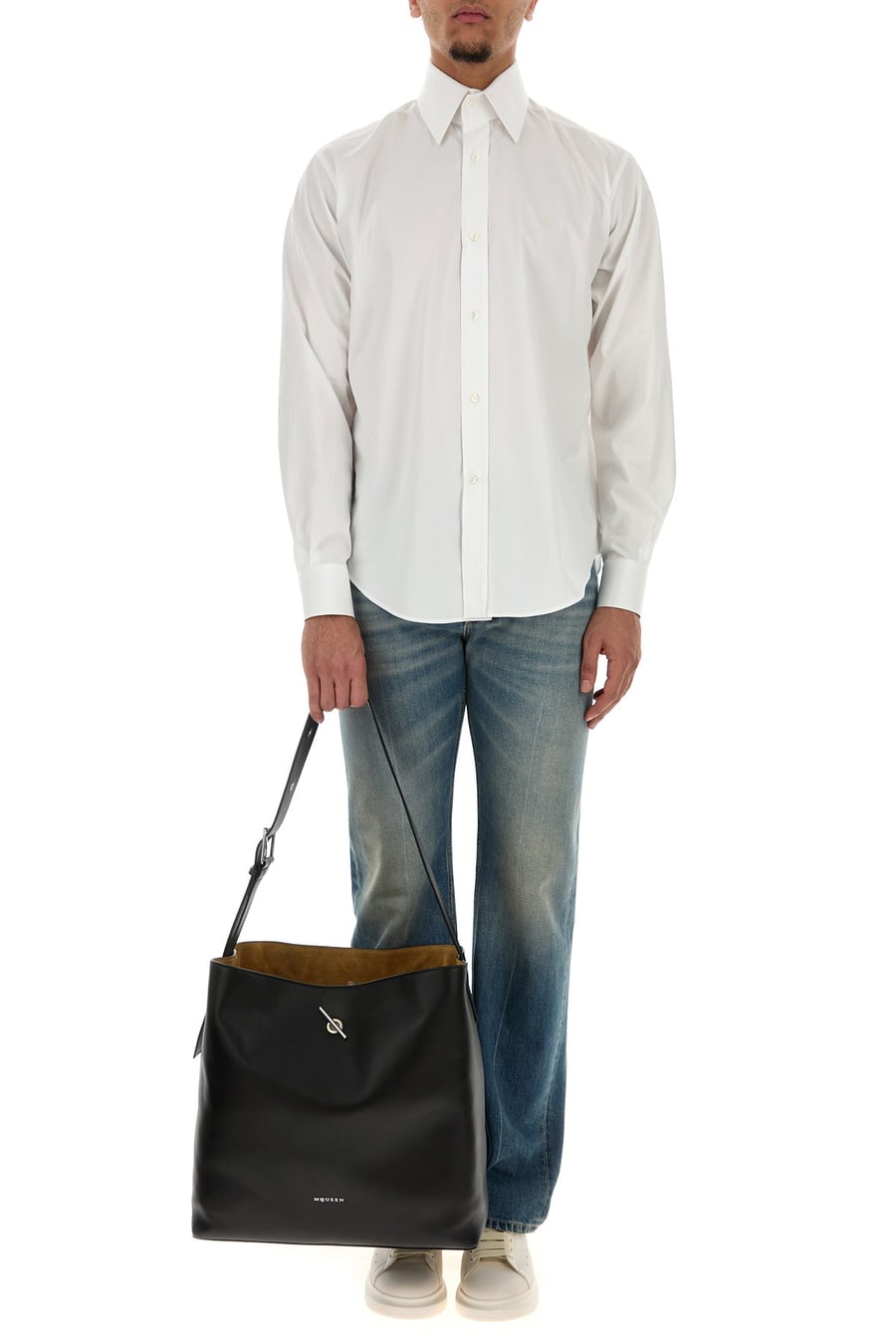 Alexander McQueen Camicia in popeline bianco, view 6