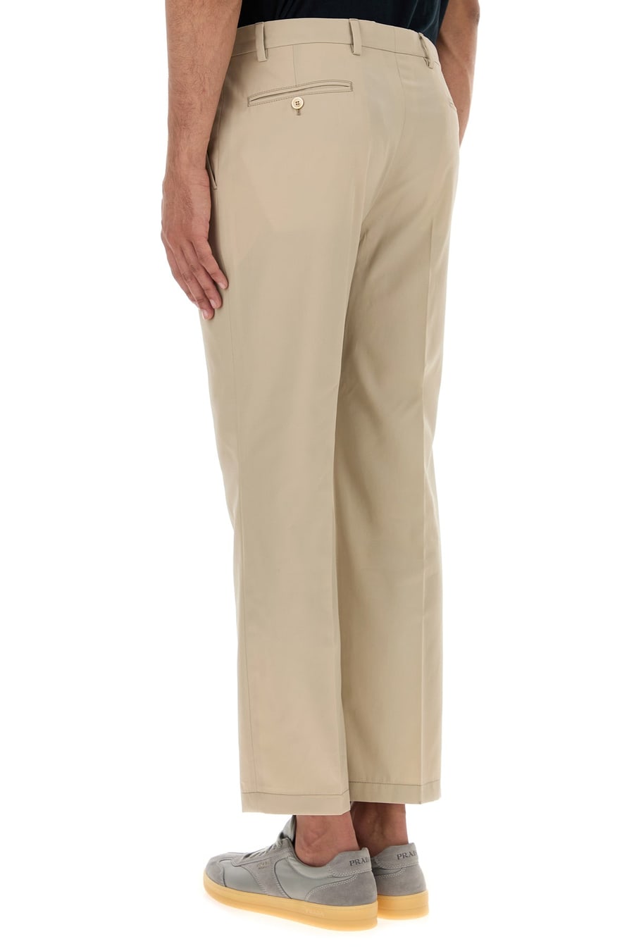 Prada Pantalone in cotone sabbia, view 4